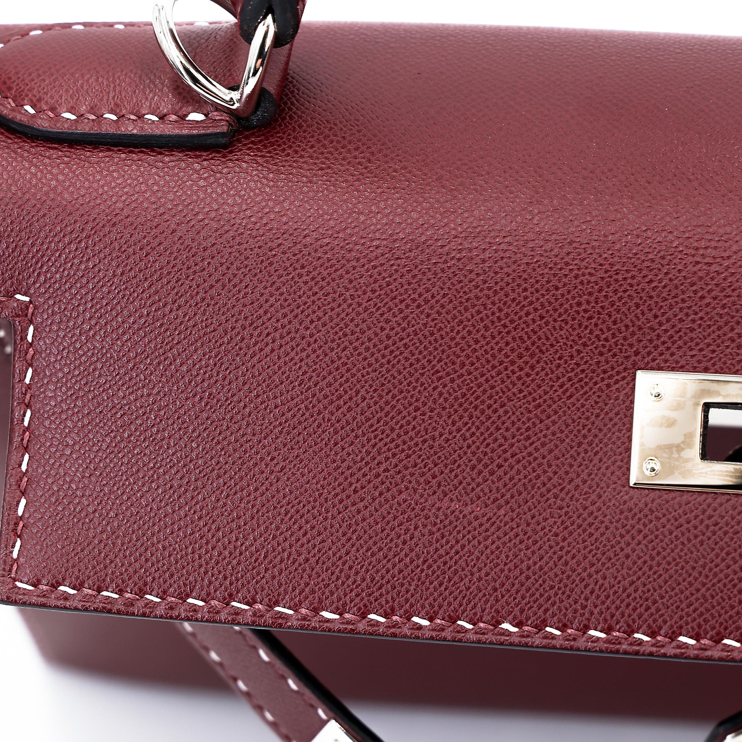 A美品 HERMÈS 爱马仕 限量收藏款 Kelly 28 外缝 Miss You 55 爱马仕红 Rouge H Monsieur皮 银扣 C刻 2018年 - 26