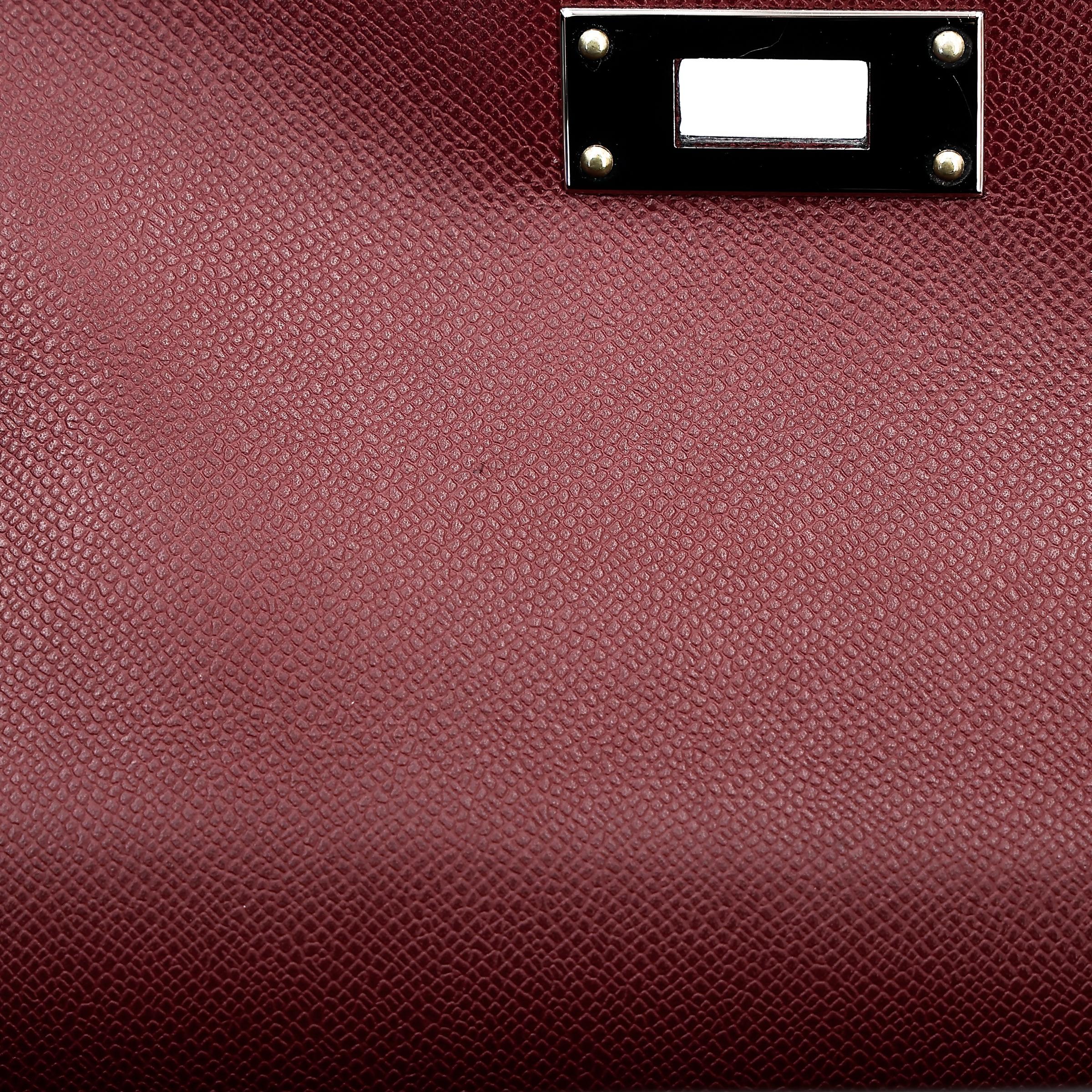 A美品 HERMÈS 爱马仕 限量收藏款 Kelly 28 外缝 Miss You 55 爱马仕红 Rouge H Monsieur皮 银扣 C刻 2018年 - 29