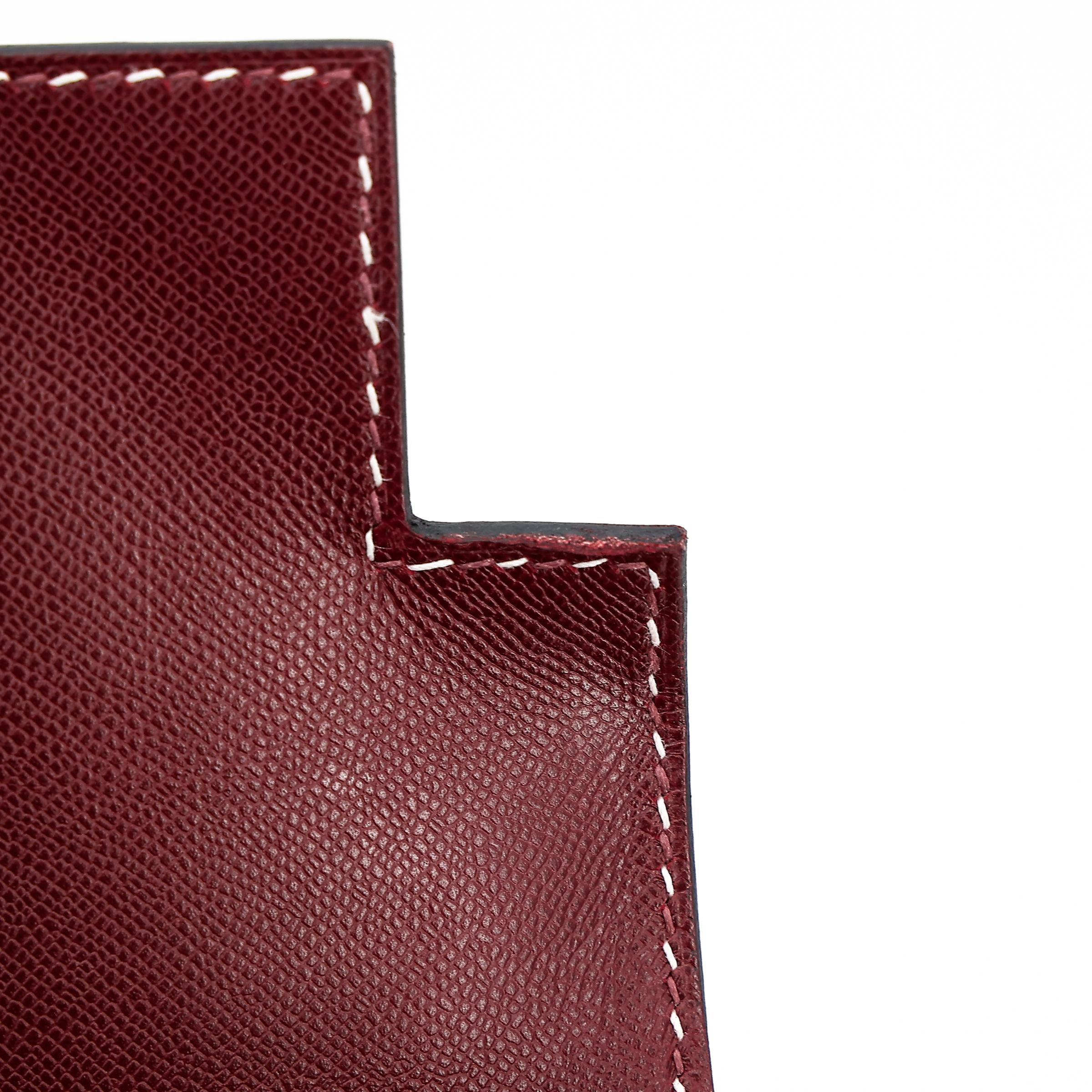 A美品 HERMÈS 爱马仕 限量收藏款 Kelly 28 外缝 Miss You 55 爱马仕红 Rouge H Monsieur皮 银扣 C刻 2018年 - 31
