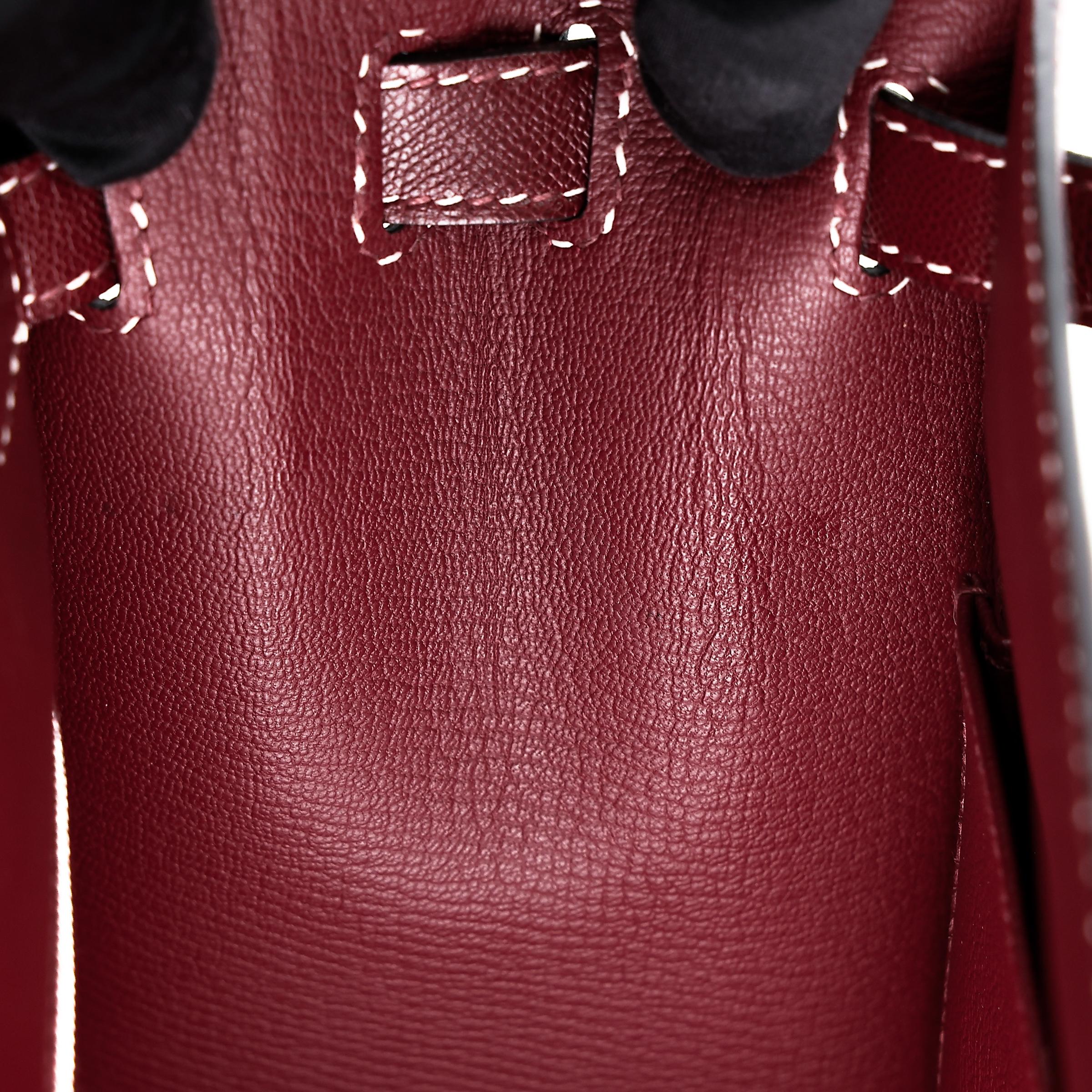A美品 HERMÈS 爱马仕 限量收藏款 Kelly 28 外缝 Miss You 55 爱马仕红 Rouge H Monsieur皮 银扣 C刻 2018年 - 37