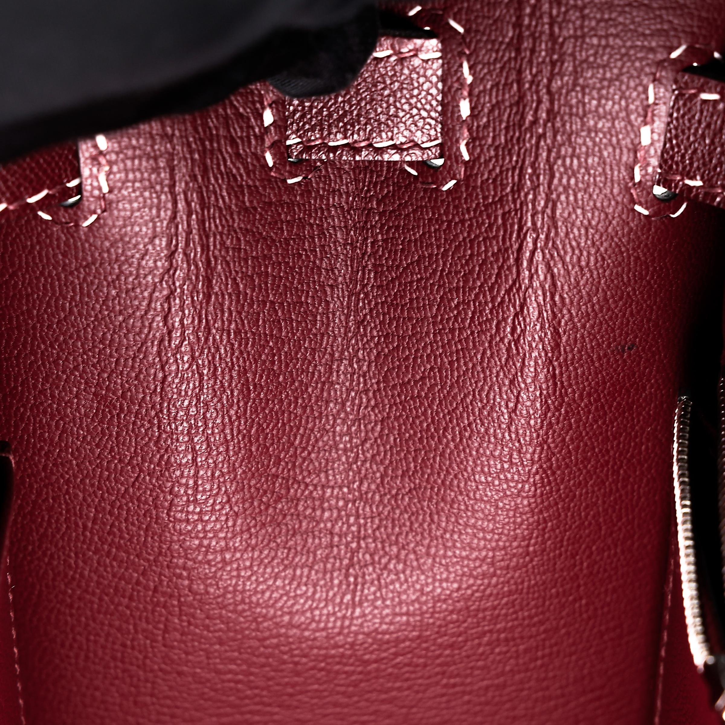 A美品 HERMÈS 爱马仕 限量收藏款 Kelly 28 外缝 Miss You 55 爱马仕红 Rouge H Monsieur皮 银扣 C刻 2018年 - 38