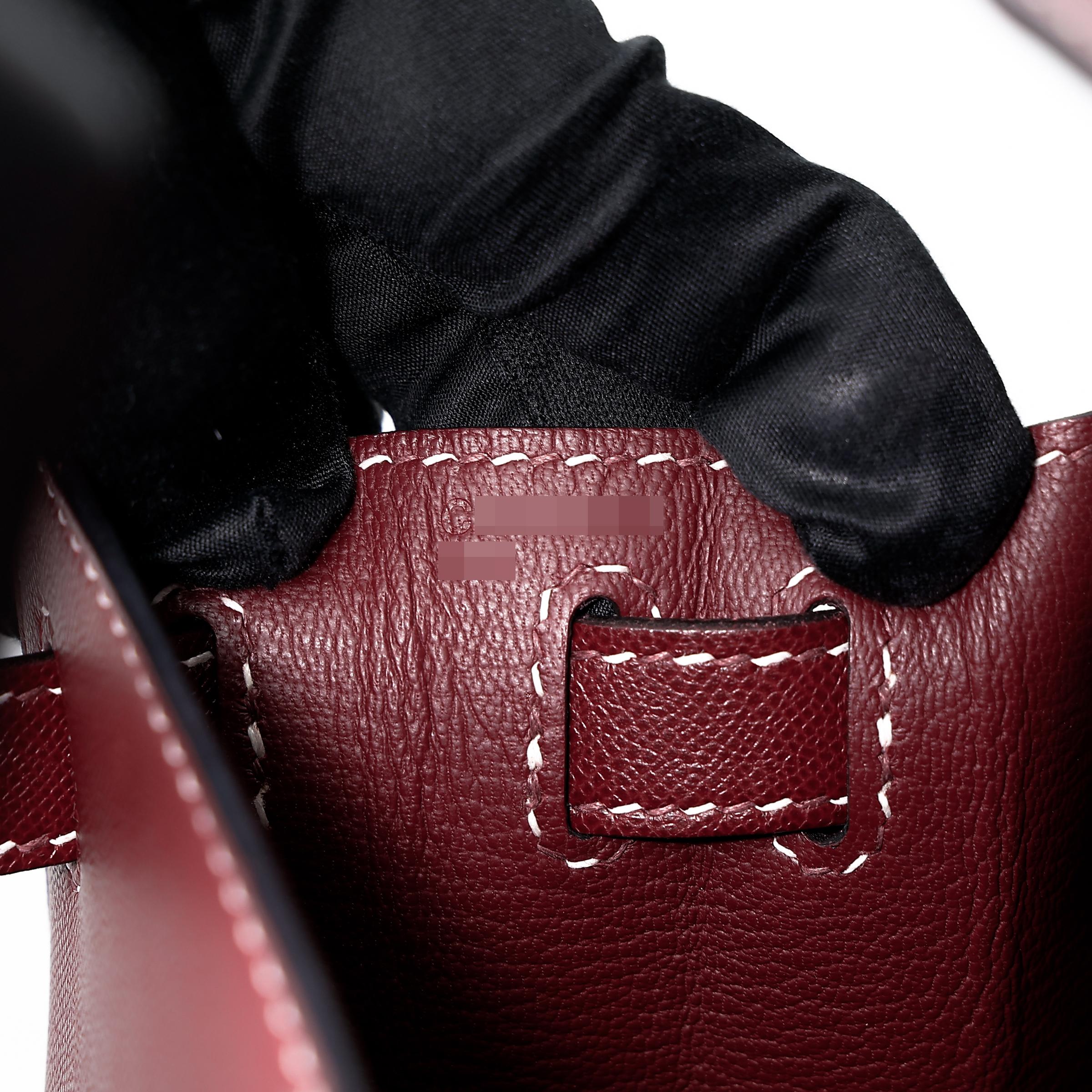 A美品 HERMÈS 爱马仕 限量收藏款 Kelly 28 外缝 Miss You 55 爱马仕红 Rouge H Monsieur皮 银扣 C刻 2018年 - 39