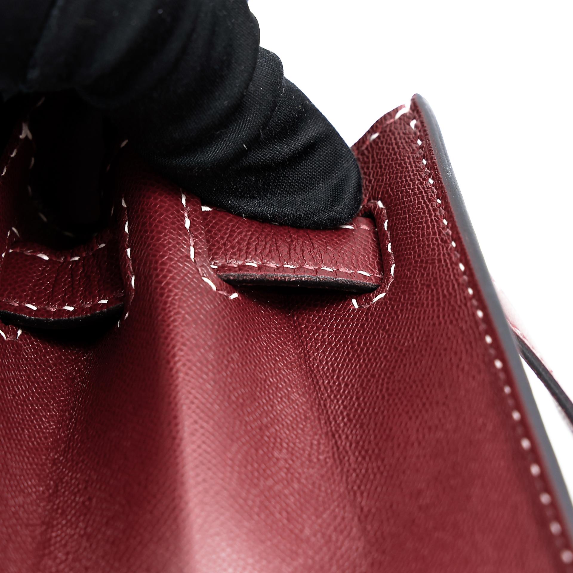 Very Good ( Rank A) HERMÈS Limited Edition Kelly 28 Sellier Miss You Rouge H (55) Monsieur Palladium hardware C (2018) - 42