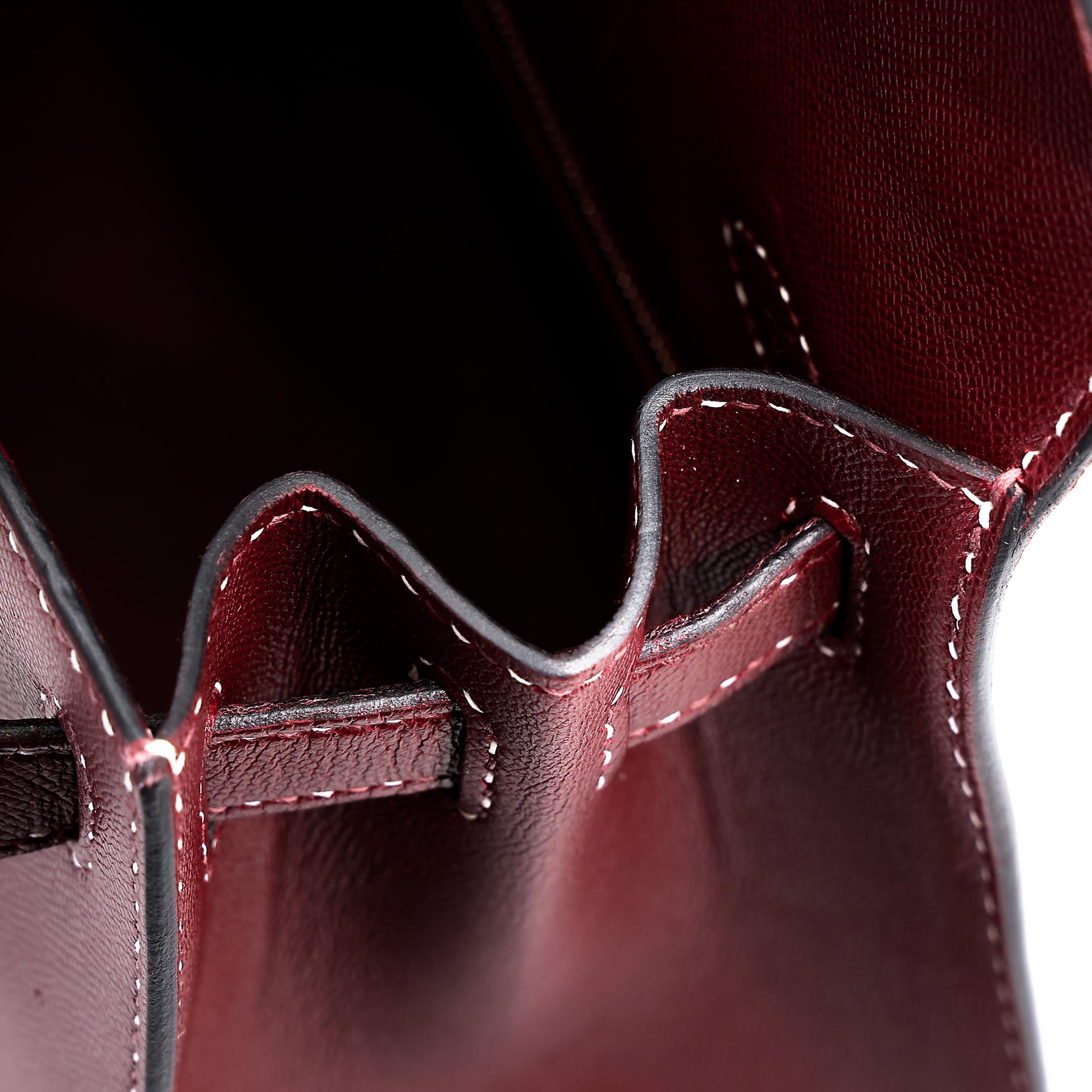Very Good ( Rank A) HERMÈS Limited Edition Kelly 28 Sellier Miss You Rouge H (55) Monsieur Palladium hardware C (2018) - 43