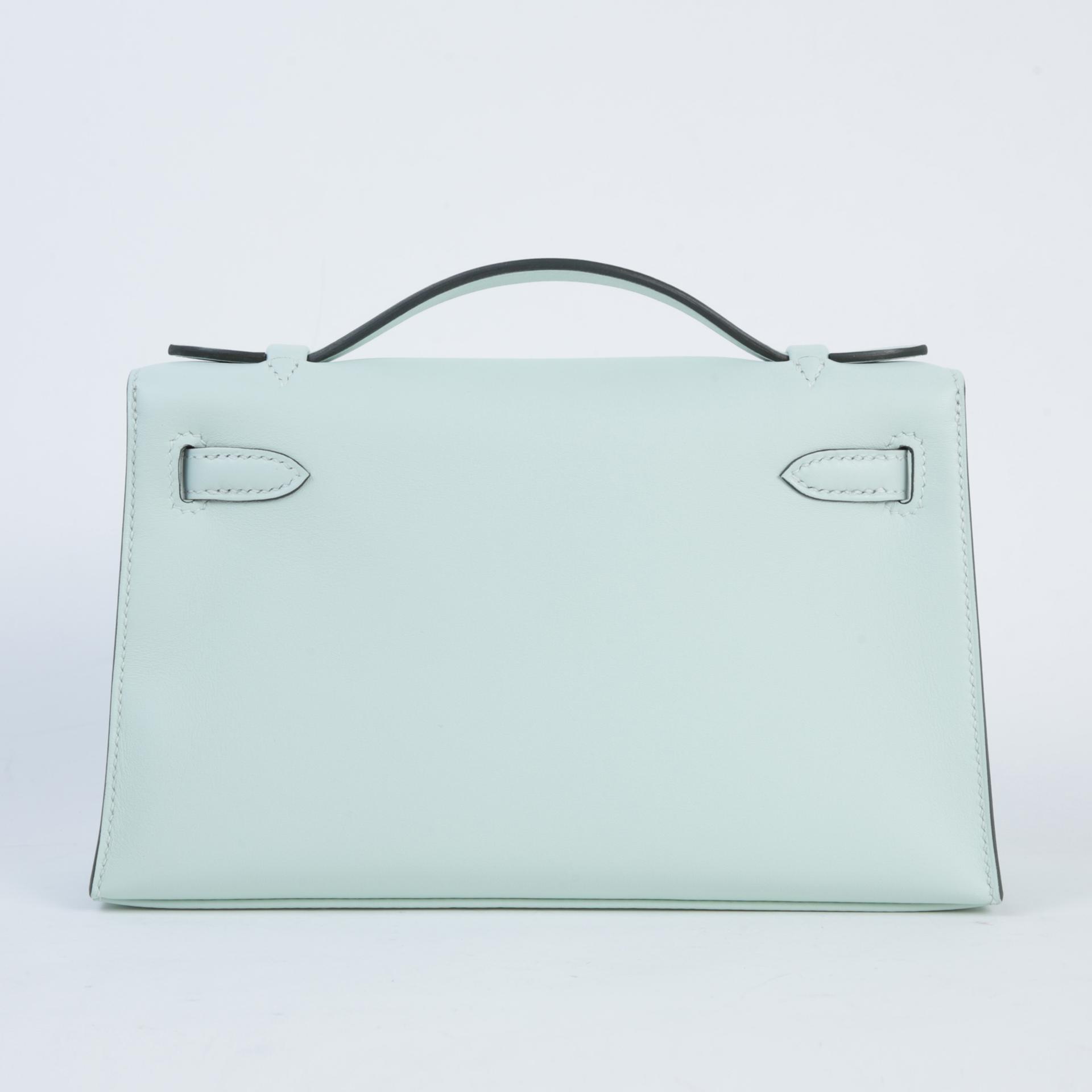 ランク N 新品  HERMÈS エルメス  ポシェットケリー ヴェールペパーミント (N3) スイフト シルバー金具 K刻印 - 2