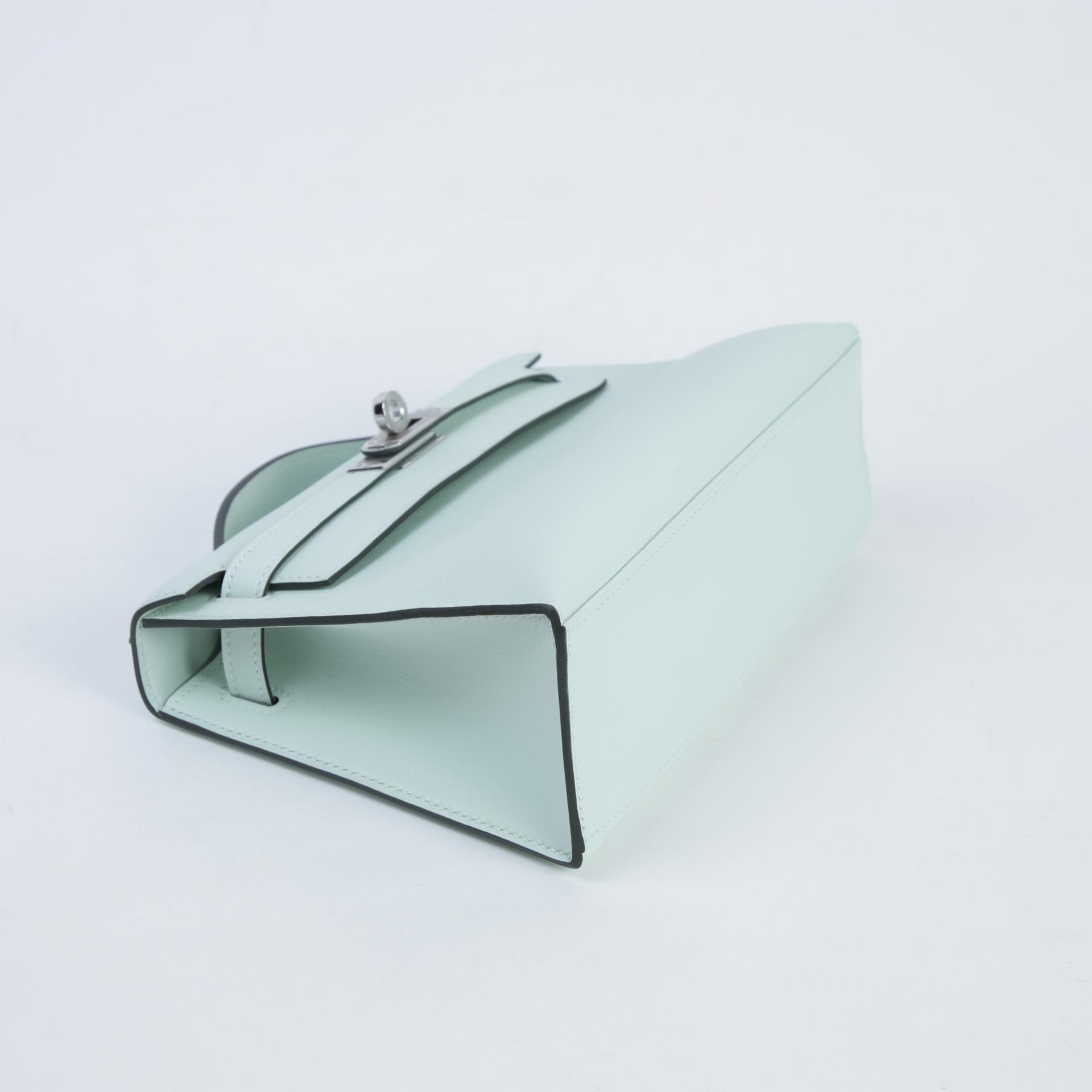 ランク N 新品  HERMÈS エルメス  ポシェットケリー ヴェールペパーミント (N3) スイフト シルバー金具 K刻印 - 4