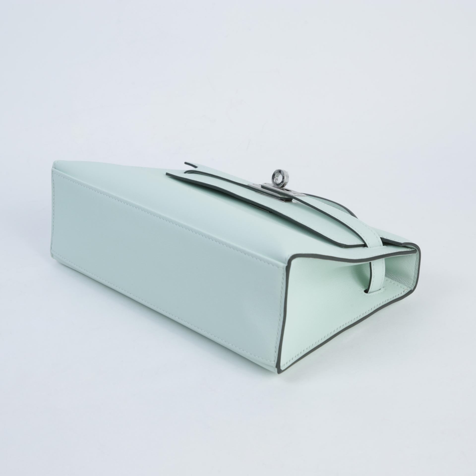 ランク N 新品  HERMÈS エルメス  ポシェットケリー ヴェールペパーミント (N3) スイフト シルバー金具 K刻印 - 5
