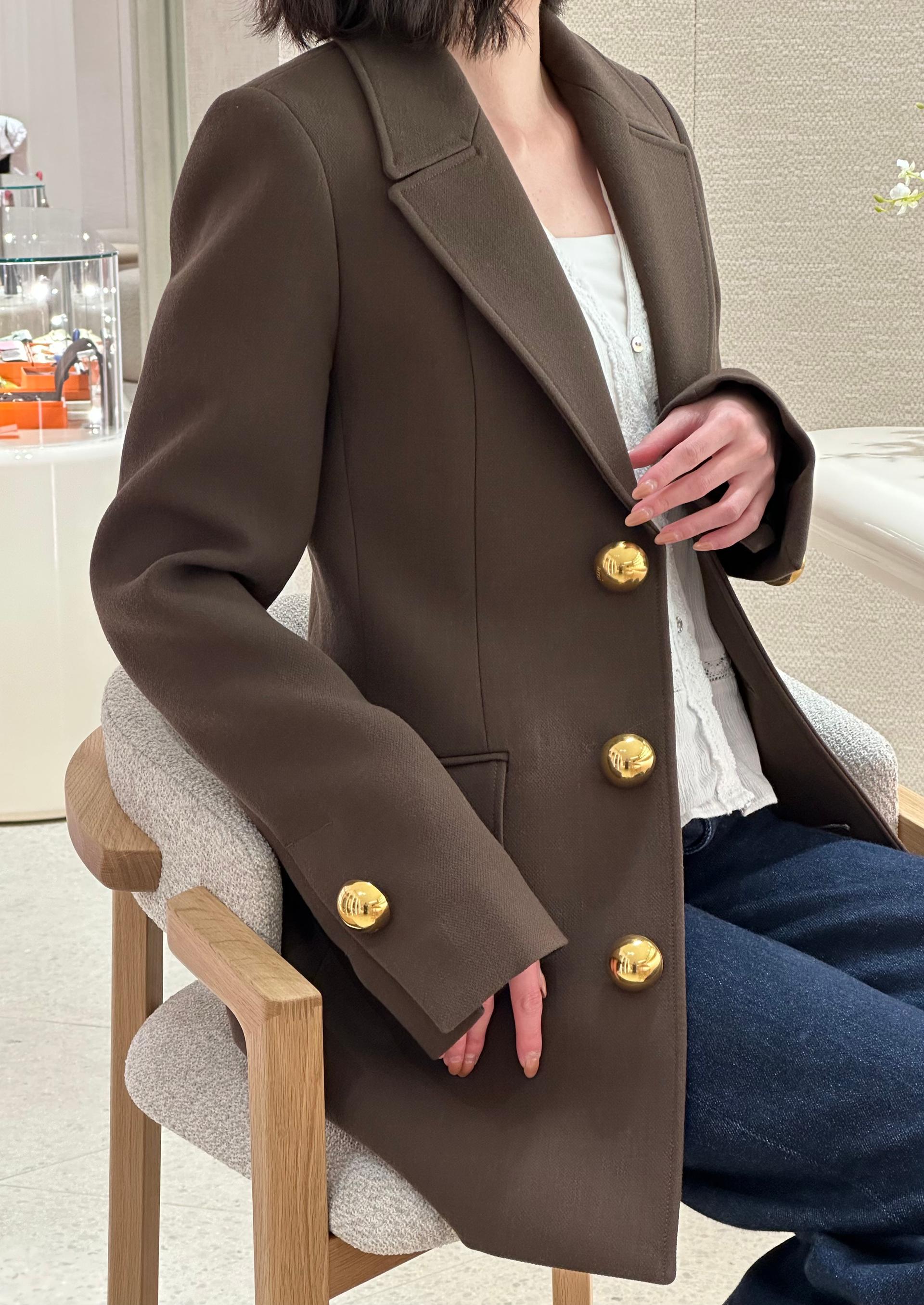 Unused ( Rank NS )AMI PARIS Fitted Buttoned Jacket Brown - 9