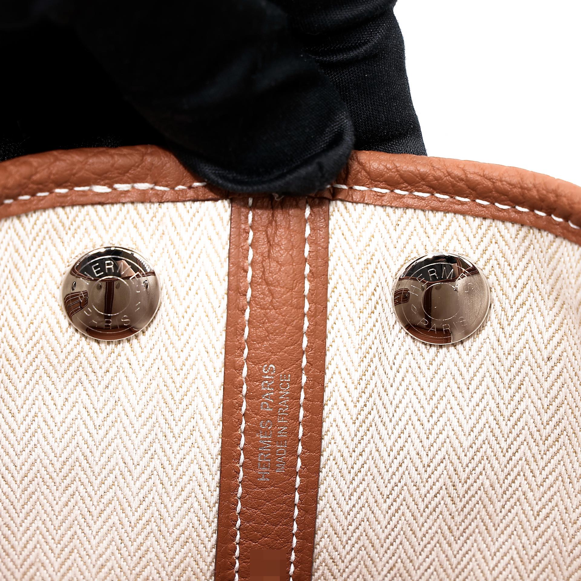Brand New ( Rank N ) HERMÈS Neo Garden Party 23 Gold (37) Negonda Palladium hardware K (2025) - 11