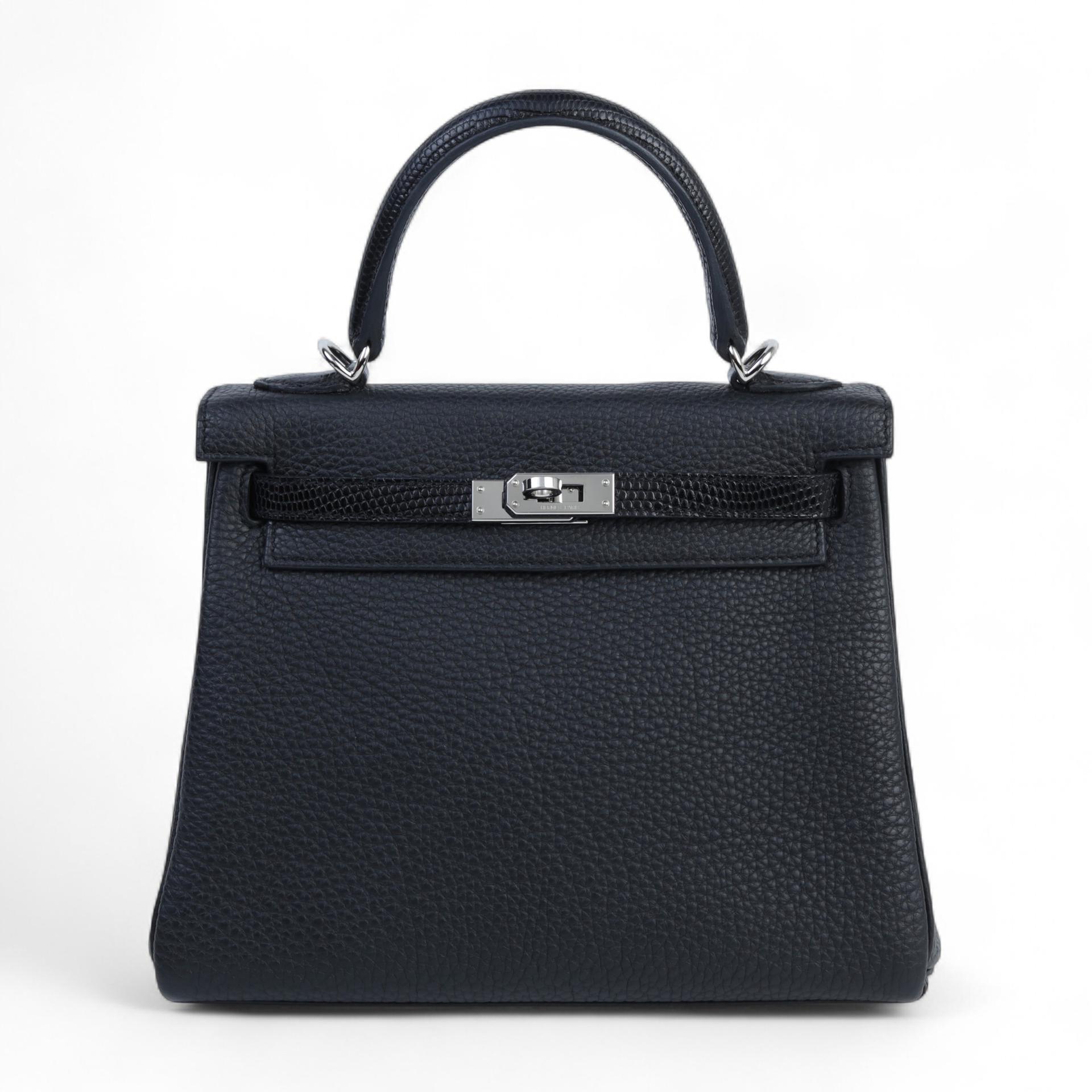 HERMES エルメス ケリー Hカデナ リザード バングル ブラック系 黒 銀 ケリー25 タッチ ブラック (89) | GINZA XIAOMA