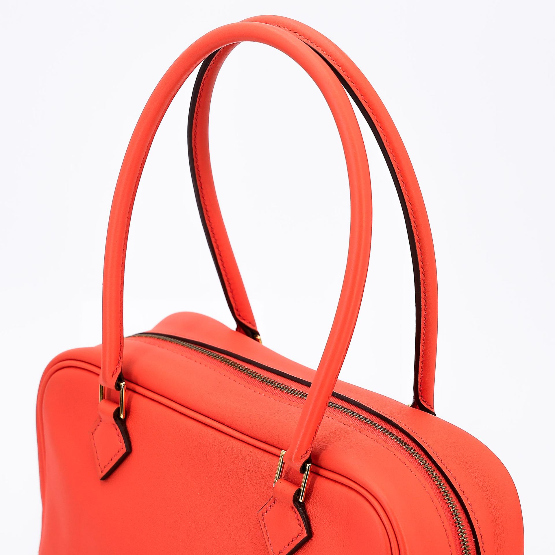 Excellent ( Rank SA )  HERMÈS  Plume Mini Orange Poppy (8V) Swift Gold hardware X (2016) - 3