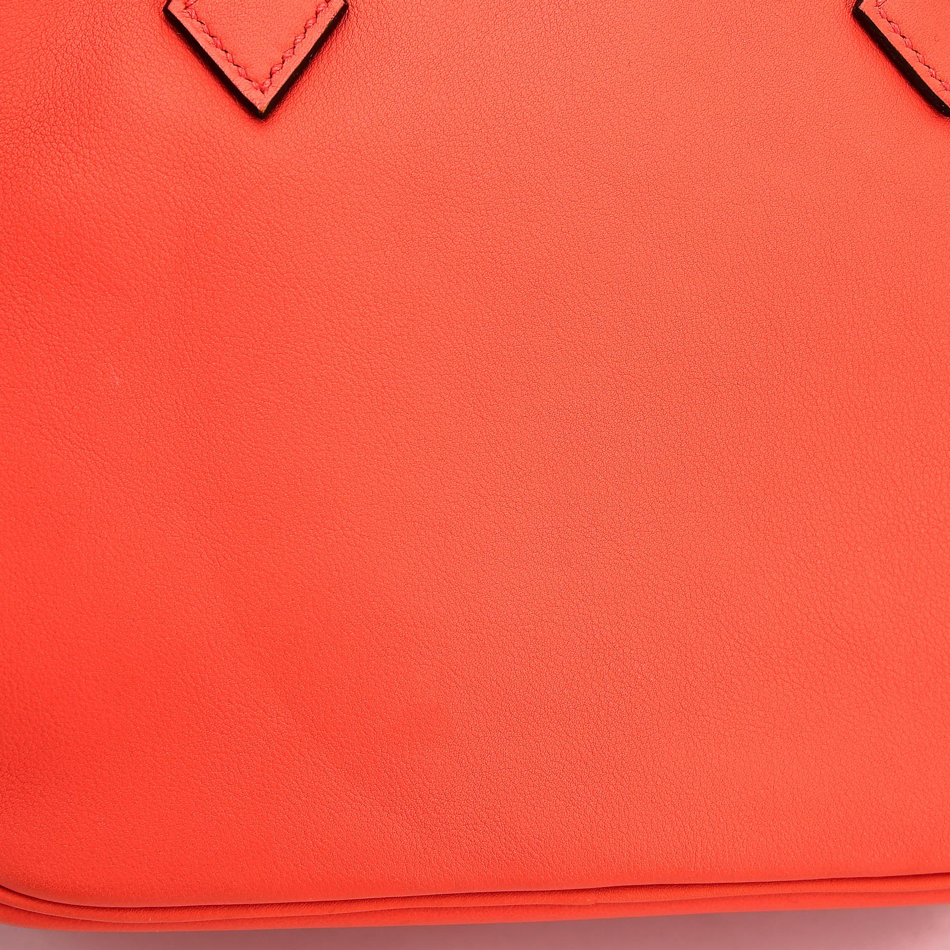 Excellent ( Rank SA )  HERMÈS  Plume Mini Orange Poppy (8V) Swift Gold hardware X (2016) - 17