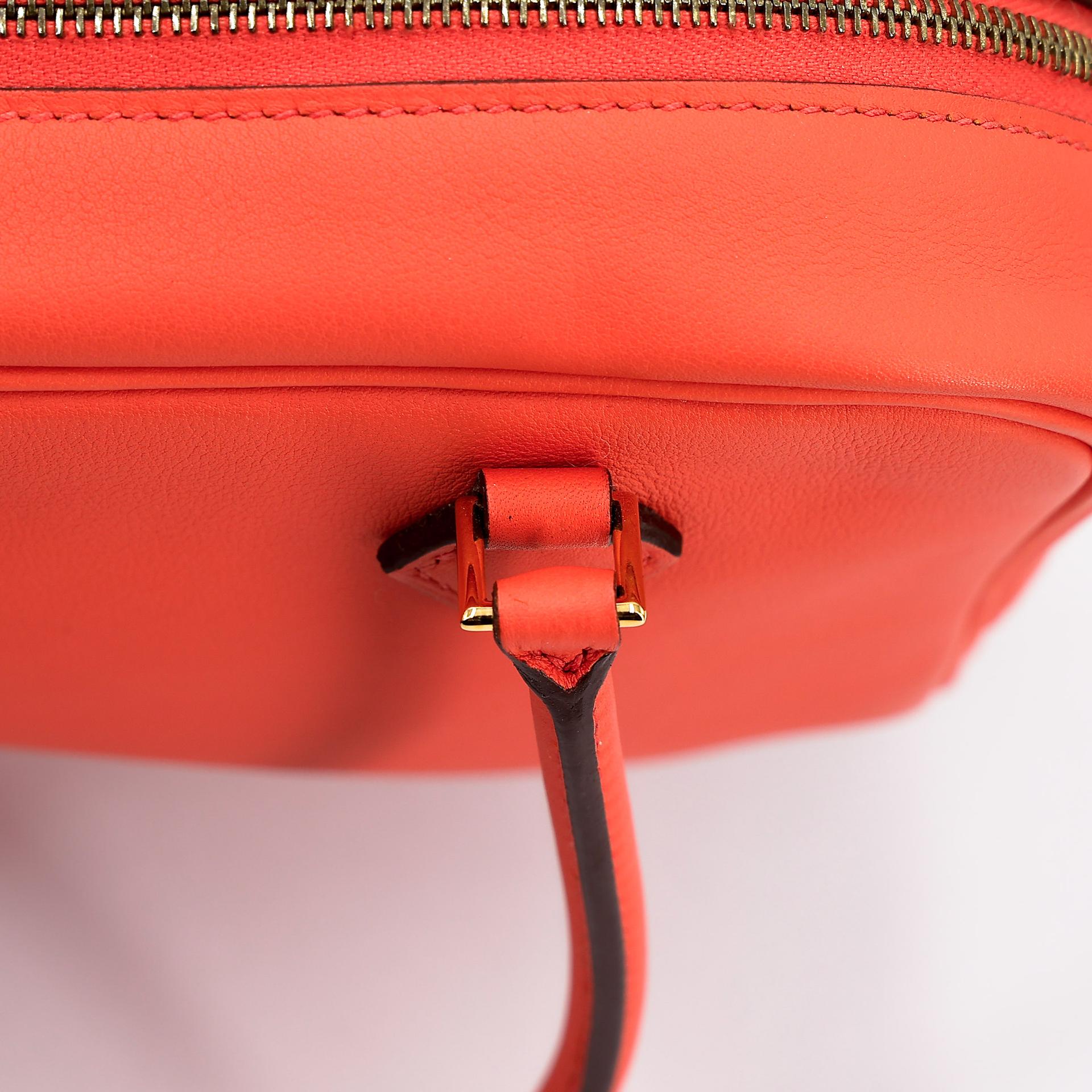 Excellent ( Rank SA )  HERMÈS  Plume Mini Orange Poppy (8V) Swift Gold hardware X (2016) - 19