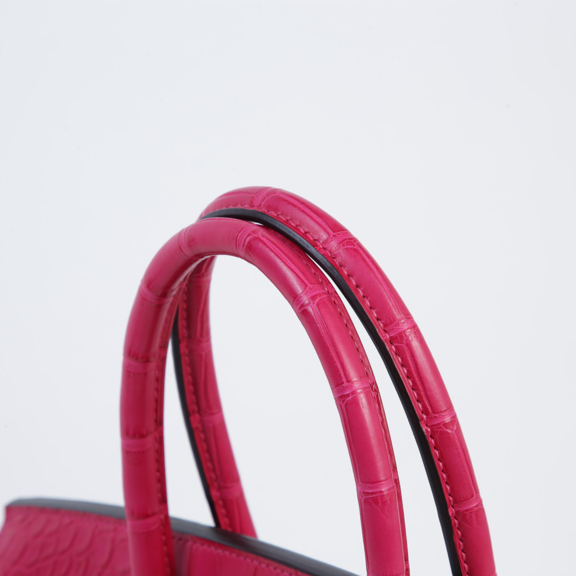 A美品 HERMÈS 爱马仕 Birkin 30 Touch 90 覆盆子粉 Framboise □ 短吻鳄 雾面 Togo小牛皮 银扣 Z刻 2021年 - 3
