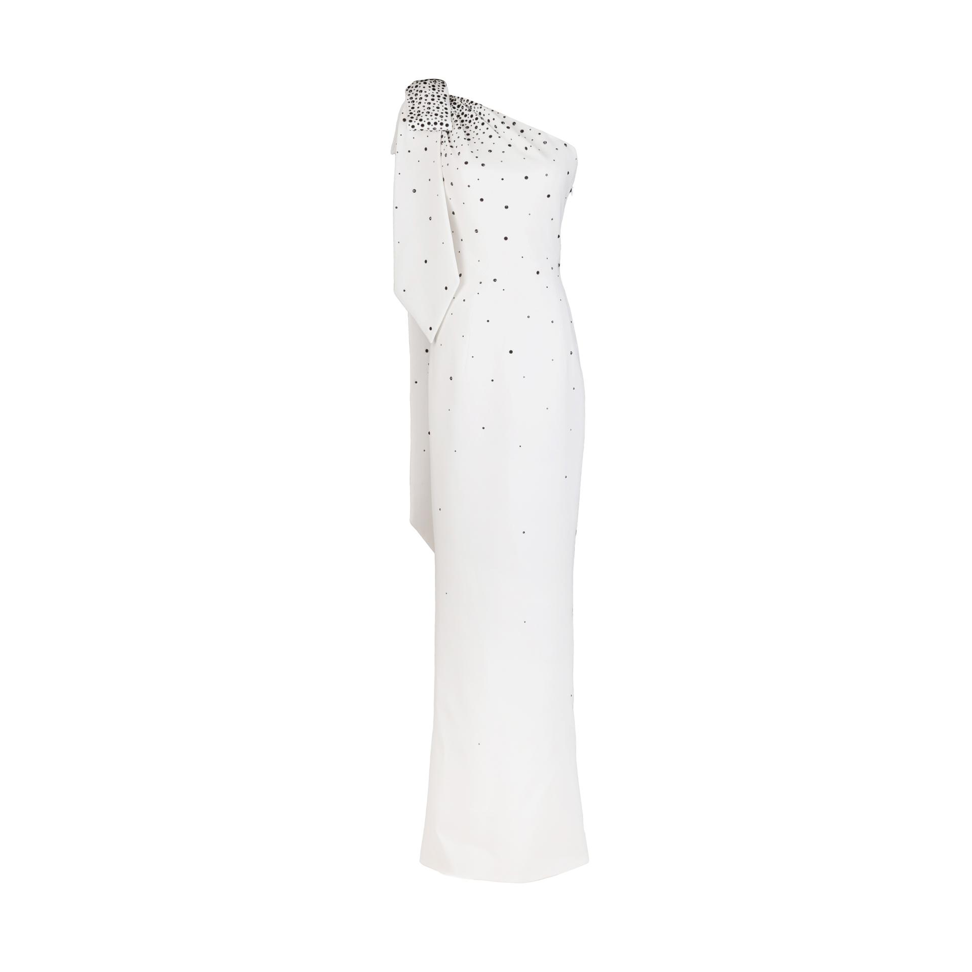 JEAN-LOUIS SABAJI One-Shoulder Crêpe Dress White