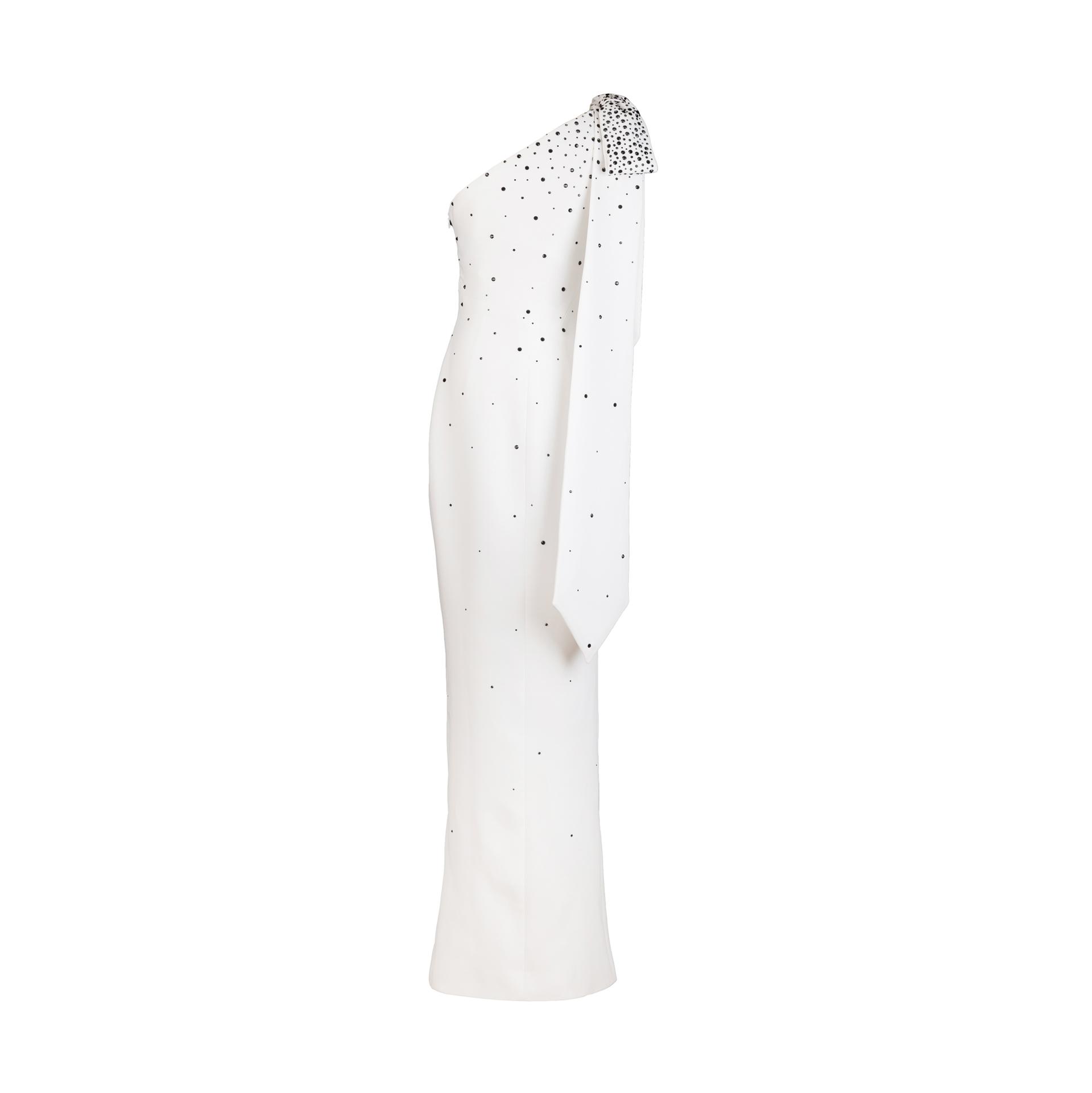 JEAN-LOUIS SABAJI One-Shoulder Crêpe Dress White