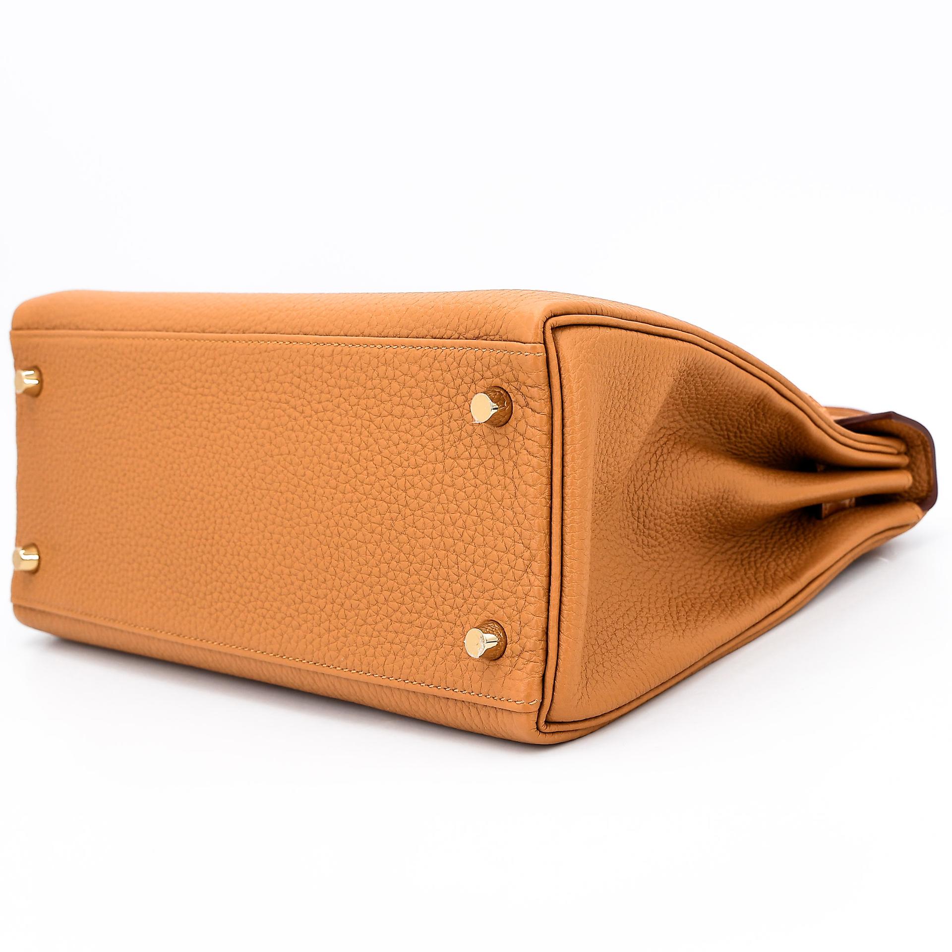 Unused ( Rank NS ) HERMÈS Kelly 28 Touch Tabac Camel (24) Togo Shiny Niloticus Crocodile Gold hardware U (2022) - 4