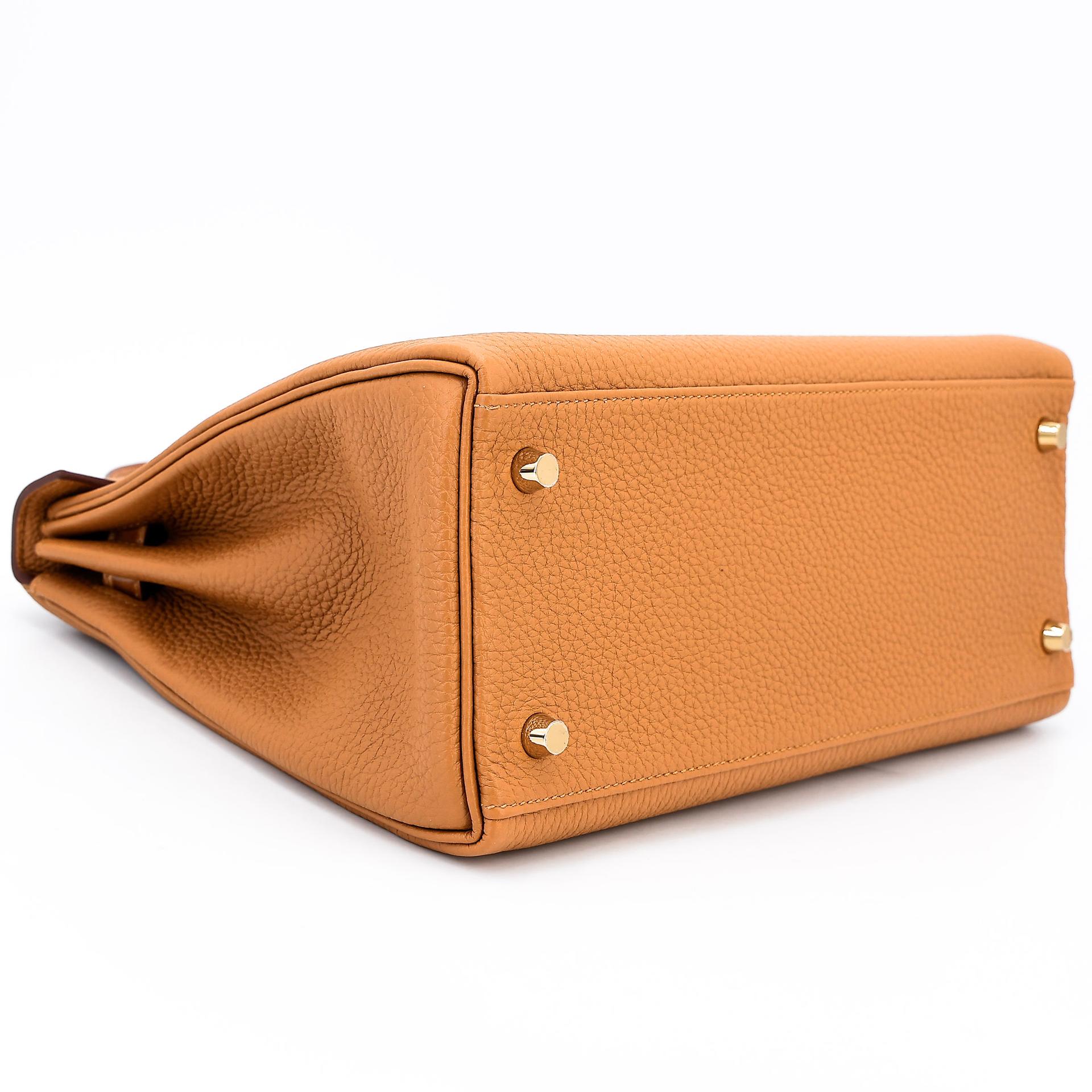 Unused ( Rank NS ) HERMÈS Kelly 28 Touch Tabac Camel (24) Togo Shiny Niloticus Crocodile Gold hardware U (2022) - 5