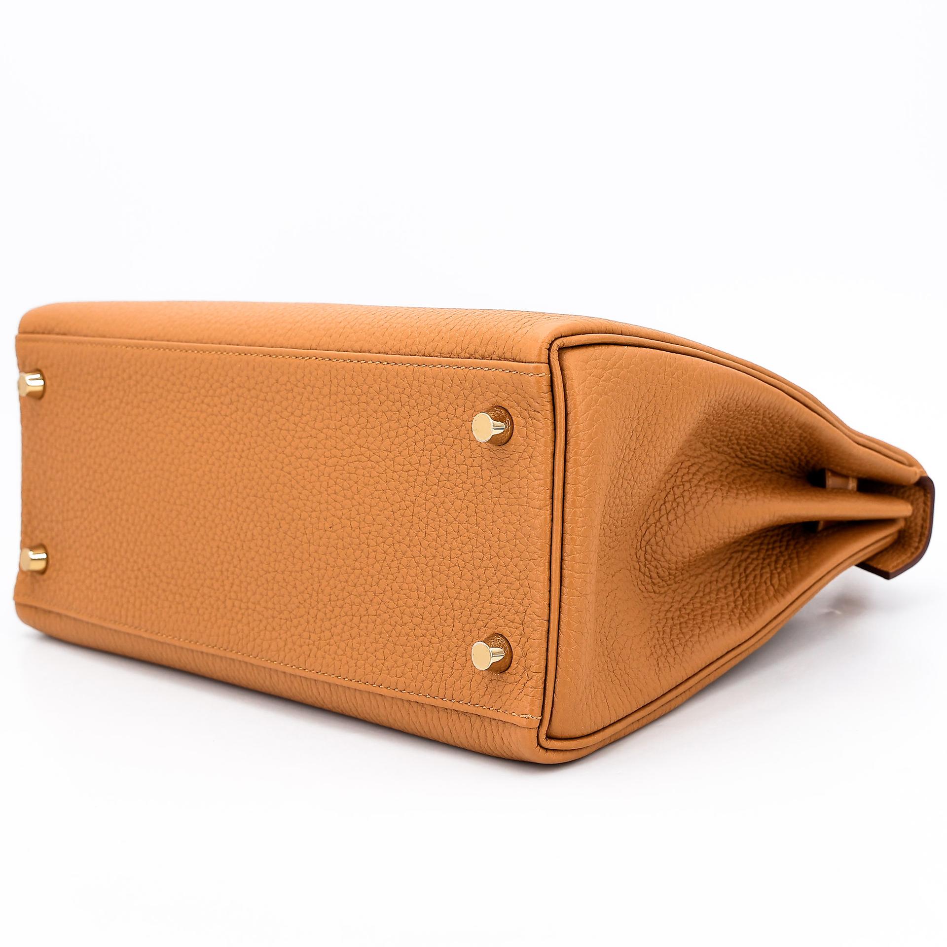 Unused ( Rank NS ) HERMÈS Kelly 28 Touch Tabac Camel (24) Togo Shiny Niloticus Crocodile Gold hardware U (2022) - 6