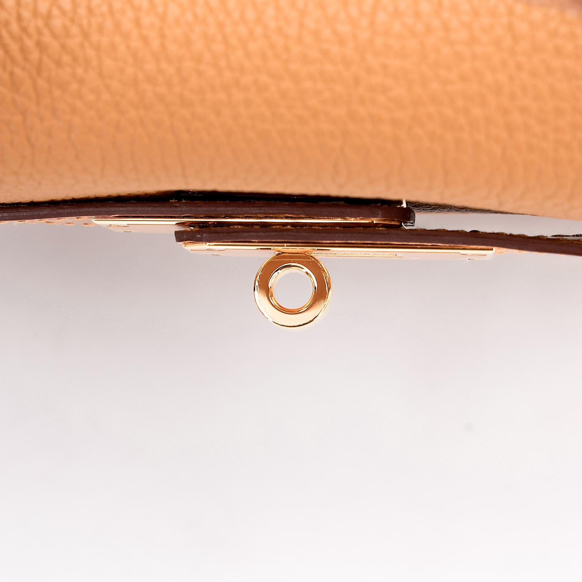 Unused ( Rank NS ) HERMÈS Kelly 28 Touch Tabac Camel (24) Togo Shiny Niloticus Crocodile Gold hardware U (2022) - 9