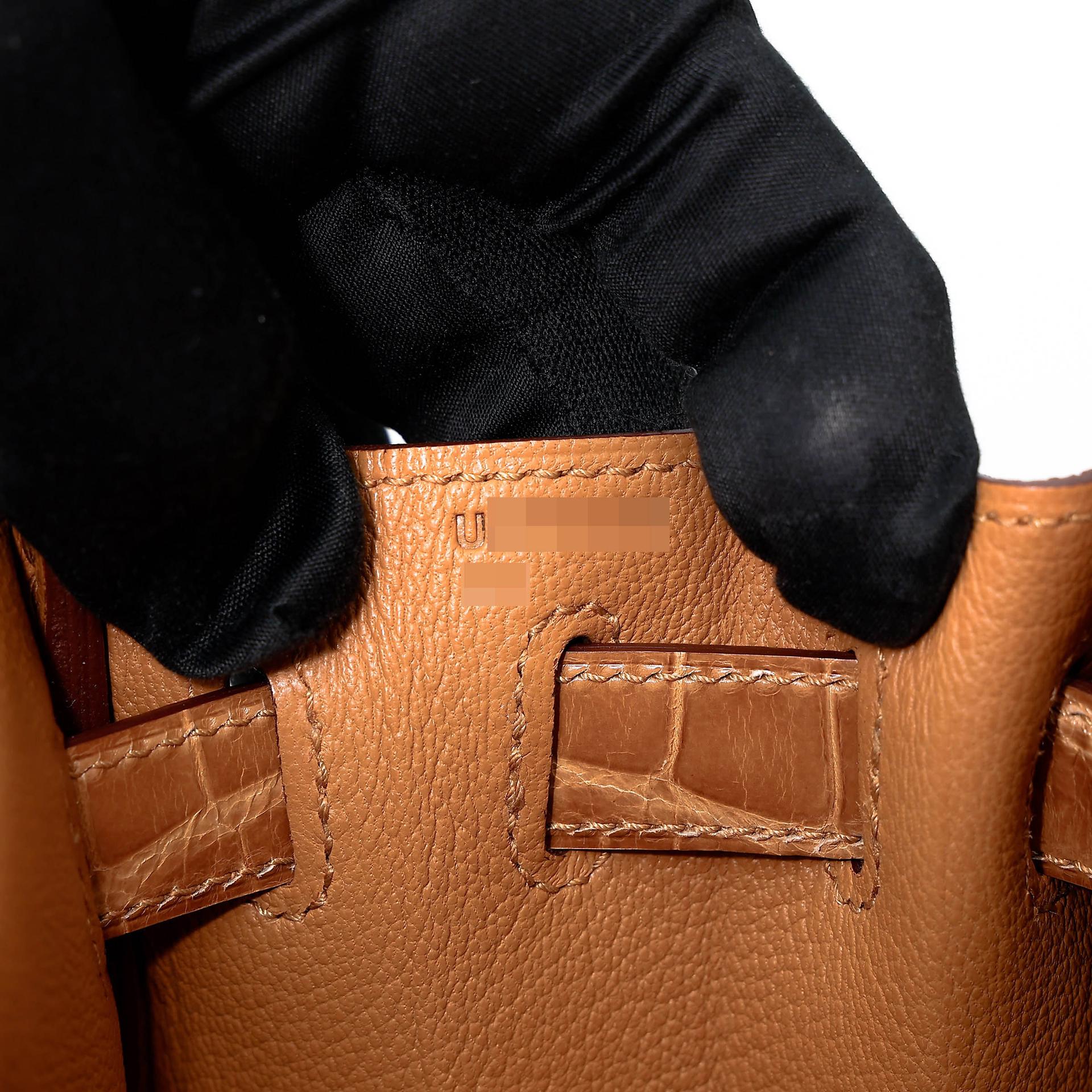Unused ( Rank NS ) HERMÈS Kelly 28 Touch Tabac Camel (24) Togo Shiny Niloticus Crocodile Gold hardware U (2022) - 13