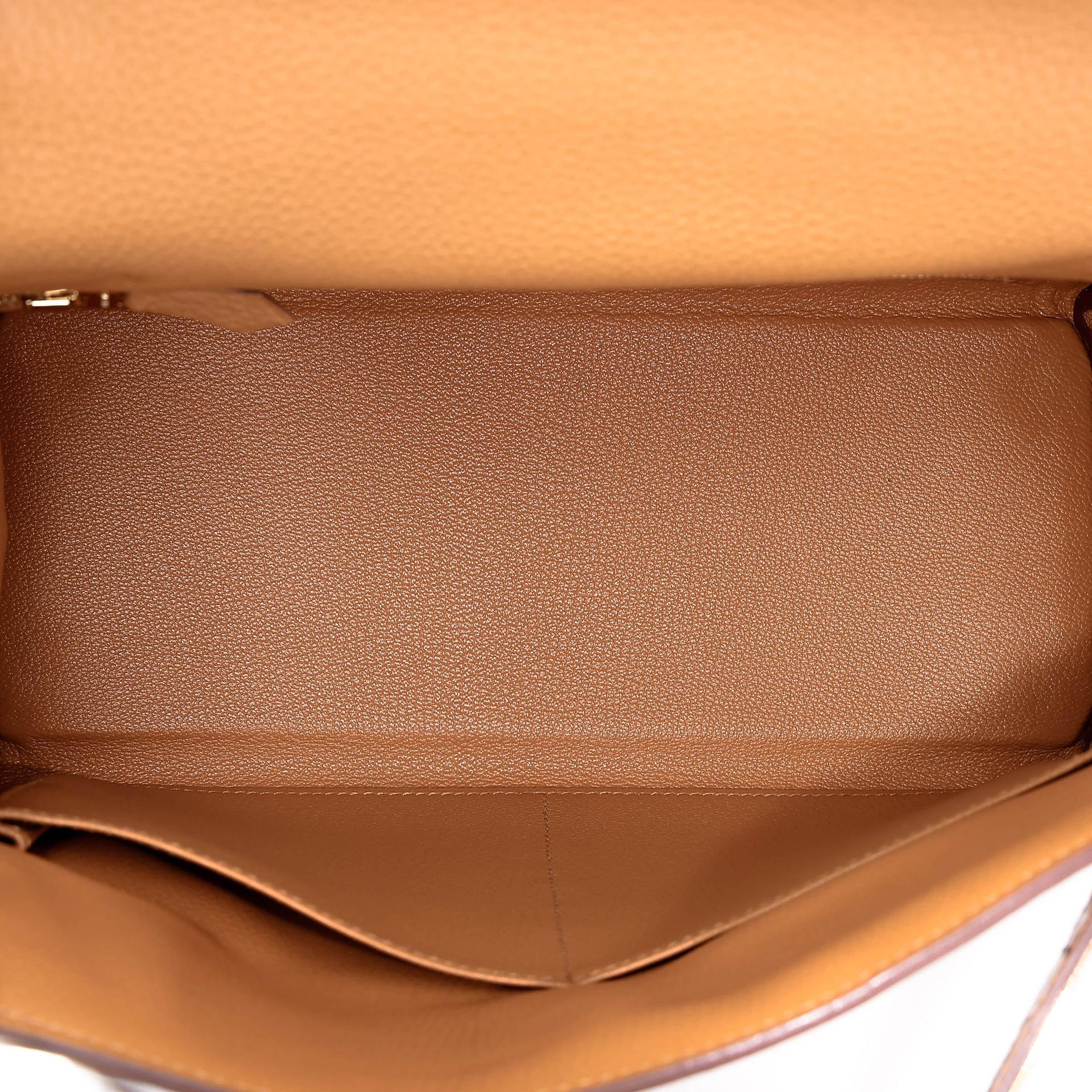 Unused ( Rank NS ) HERMÈS Kelly 28 Touch Tabac Camel (24) Togo Shiny Niloticus Crocodile Gold hardware U (2022) - 16