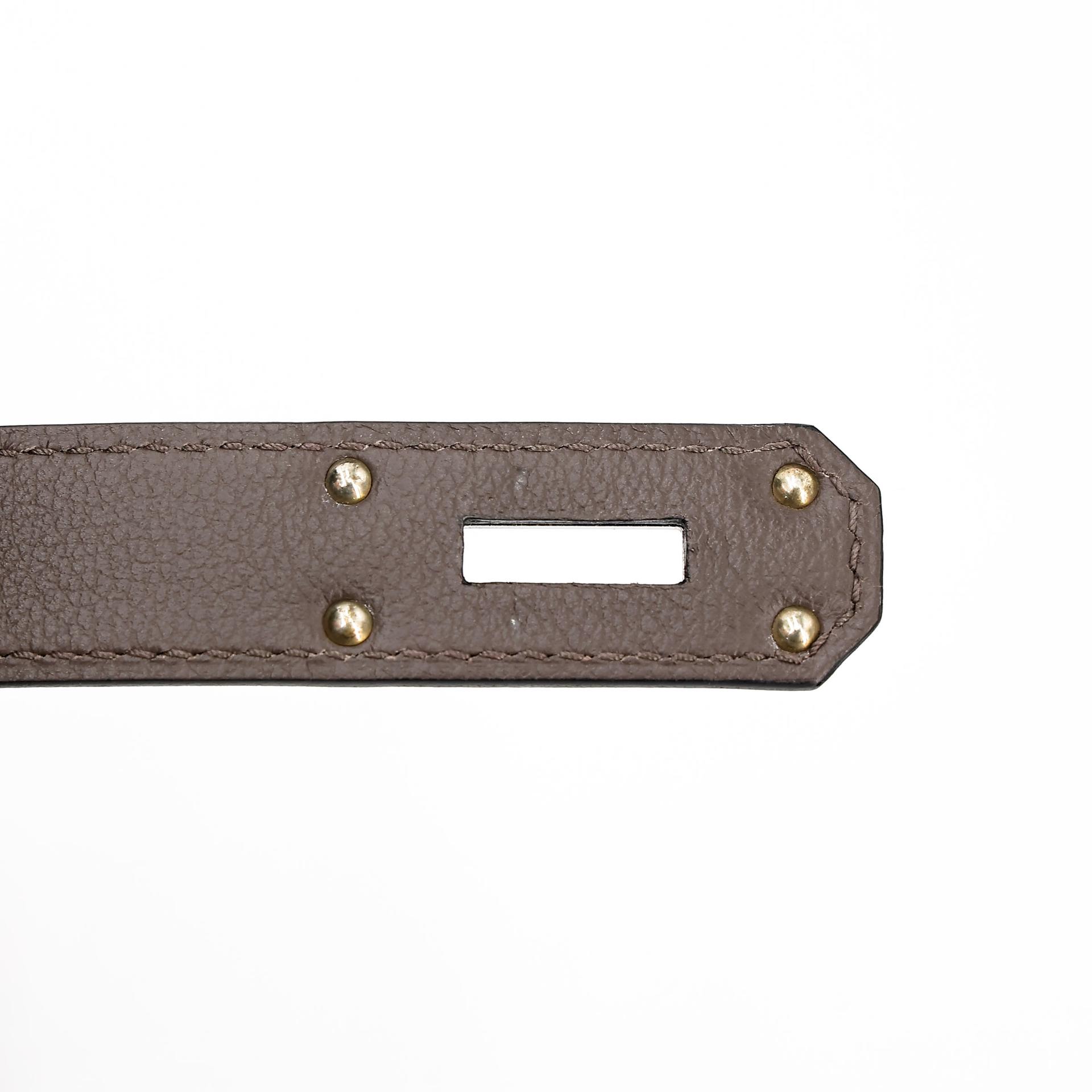 未使用保存品  HERMÈS 爱马仕  Kelly Messenger PM 4C 树皮色 Ecorce Evercolor皮 银扣 W刻 2024年 - 11