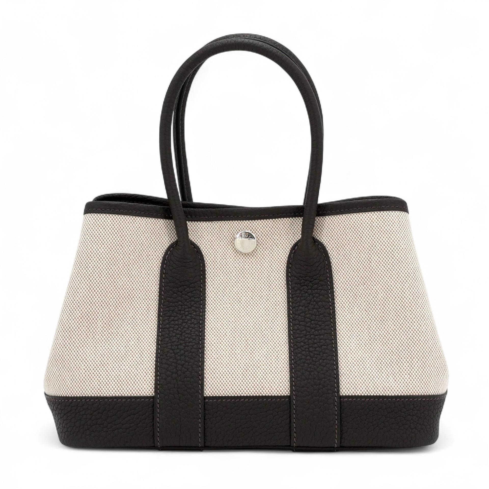 Brand New ( Rank N ) HERMÈS Neo Garden Party 23 Ebene (46) Ecru Beige Negonda Toile H canvas Palladium hardware W (2024) - 1