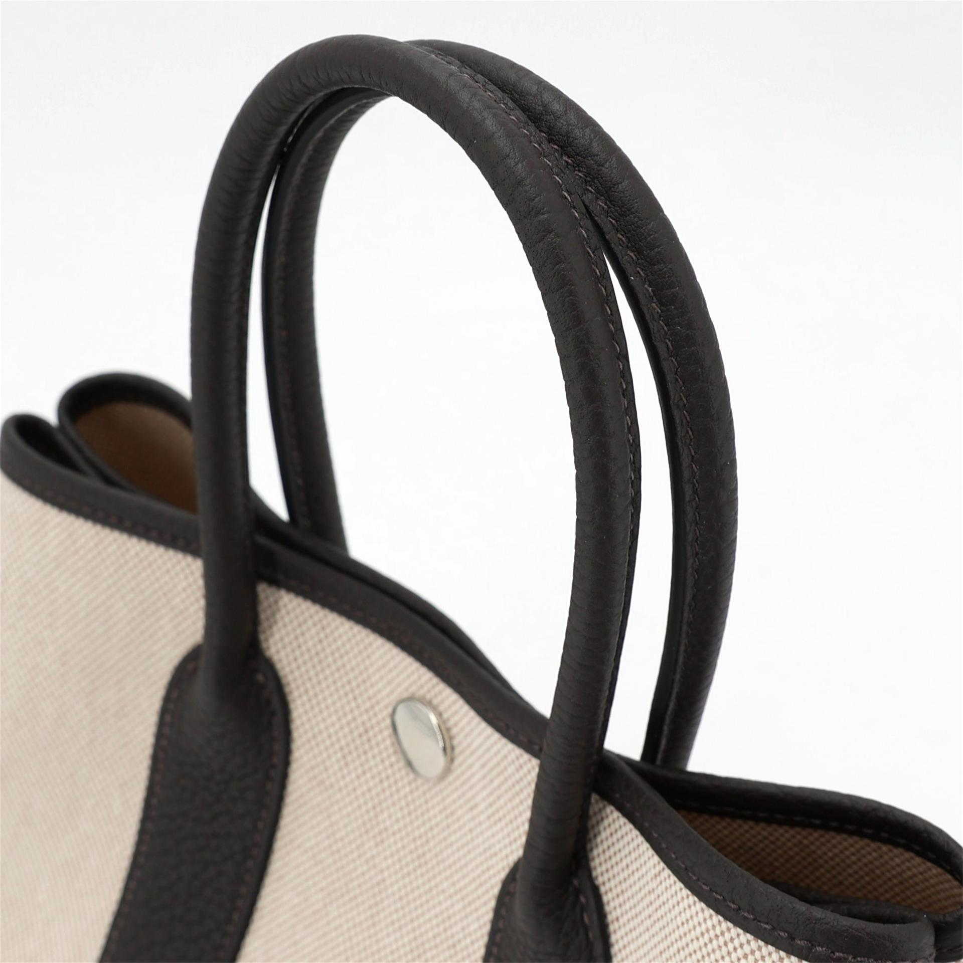 Brand New ( Rank N ) HERMÈS Neo Garden Party 23 Ebene (46) Ecru Beige Negonda Toile H canvas Palladium hardware W (2024) - 3