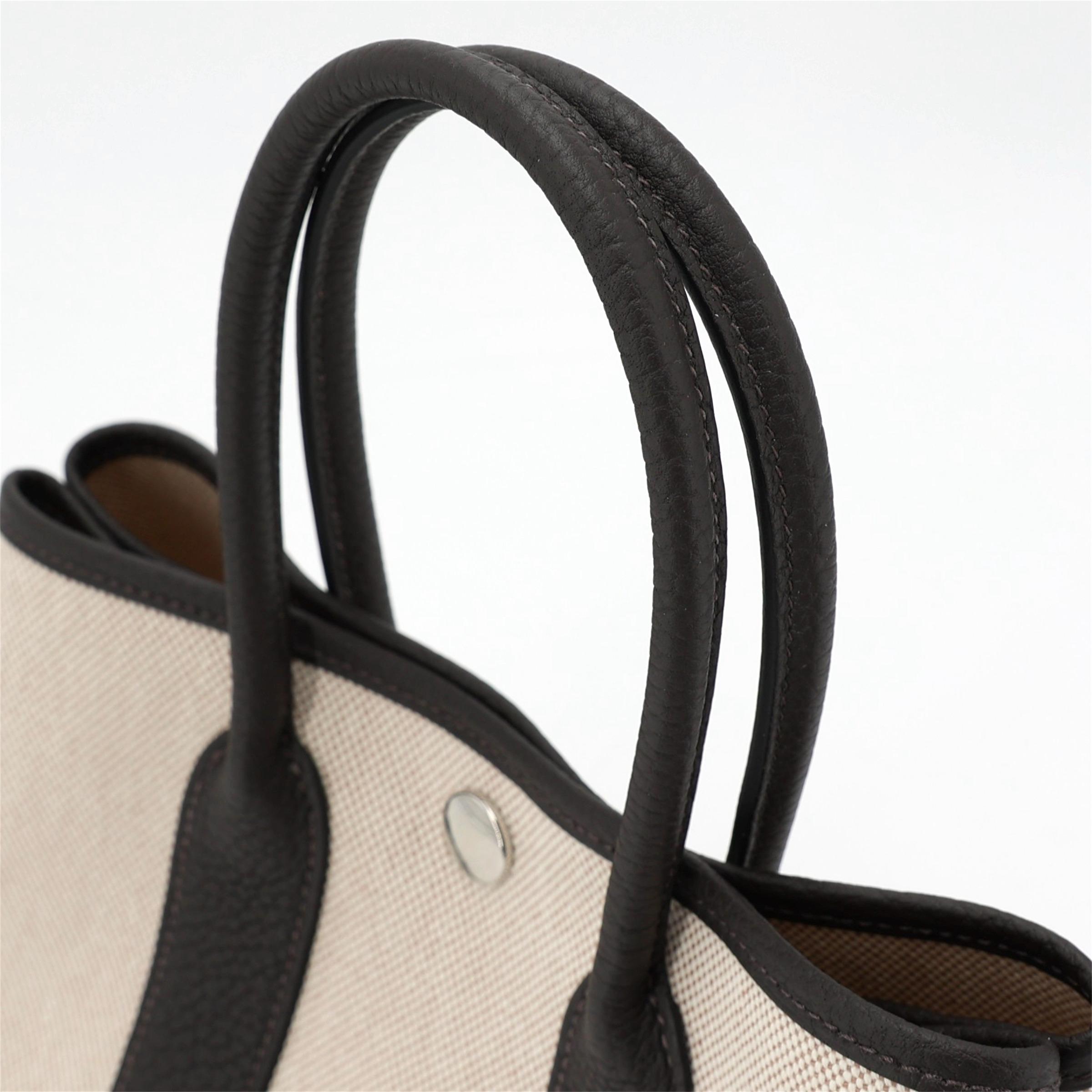 Brand New ( Rank N ) HERMÈS Neo Garden Party 23 Ebene (46) Ecru Beige Negonda Toile H canvas Palladium hardware W (2024) - 3