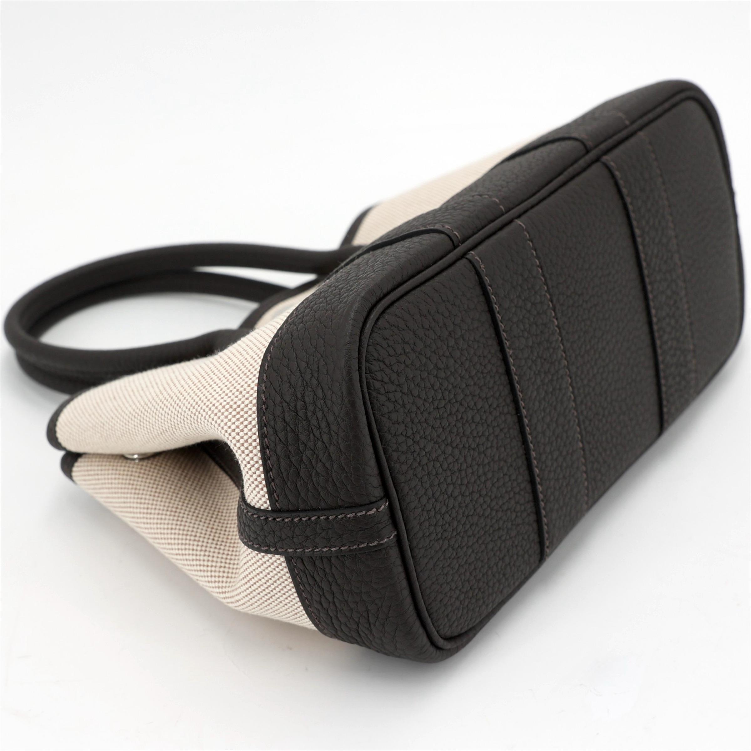 Brand New ( Rank N ) HERMÈS Neo Garden Party 23 Ebene (46) Ecru Beige Negonda Toile H canvas Palladium hardware W (2024) - 6