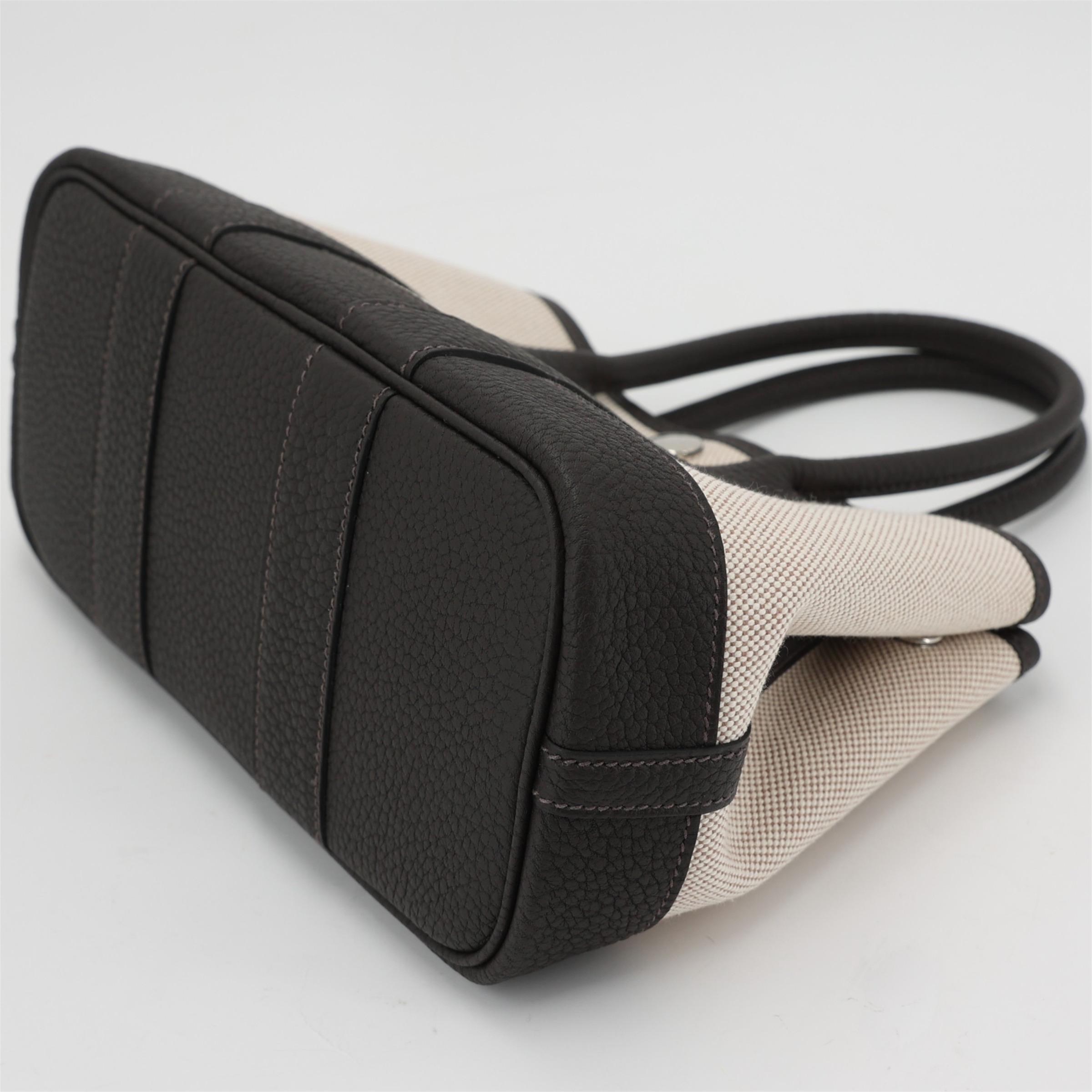 Brand New ( Rank N ) HERMÈS Neo Garden Party 23 Ebene (46) Ecru Beige Negonda Toile H canvas Palladium hardware W (2024) - 7