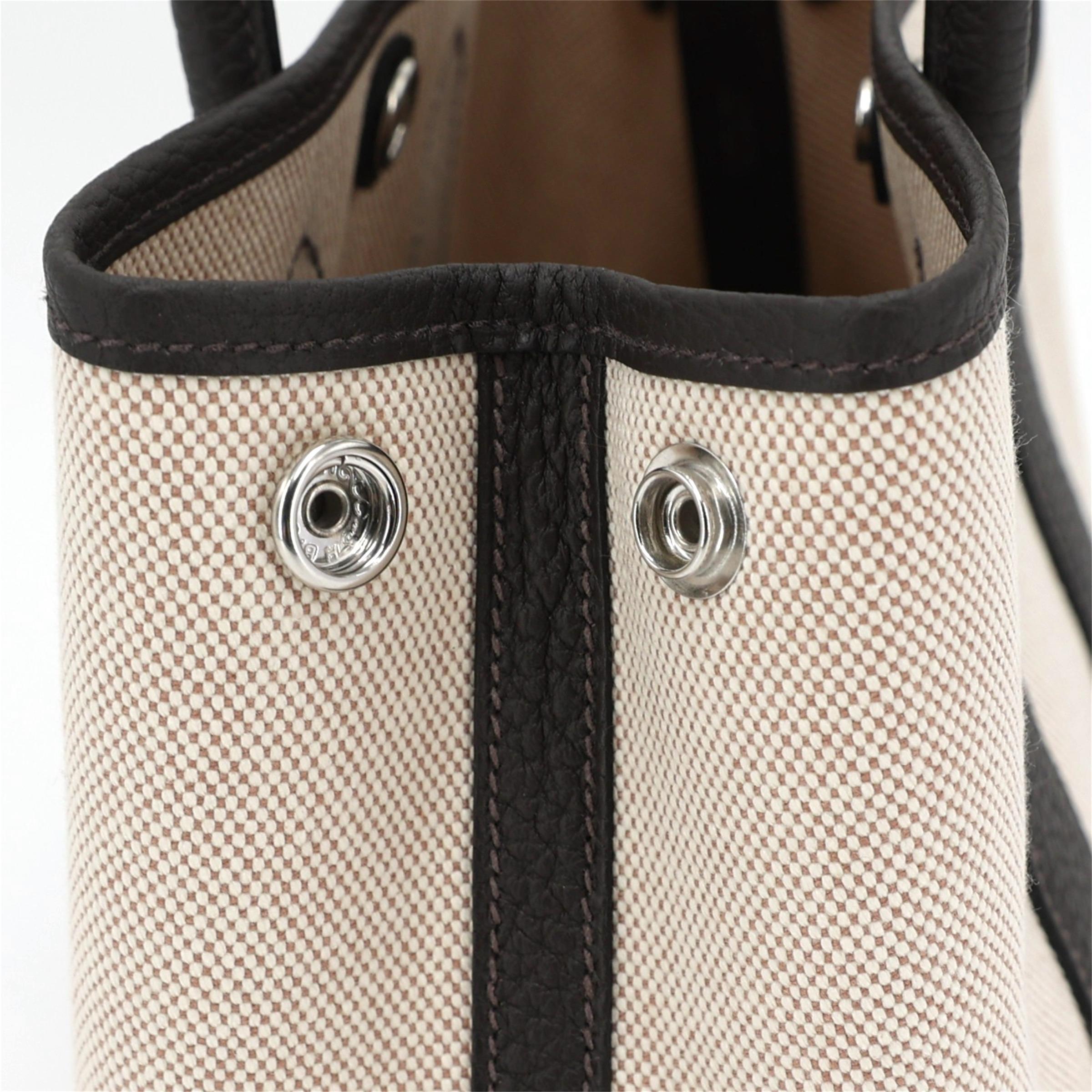 Brand New ( Rank N ) HERMÈS Neo Garden Party 23 Ebene (46) Ecru Beige Negonda Toile H canvas Palladium hardware W (2024) - 9