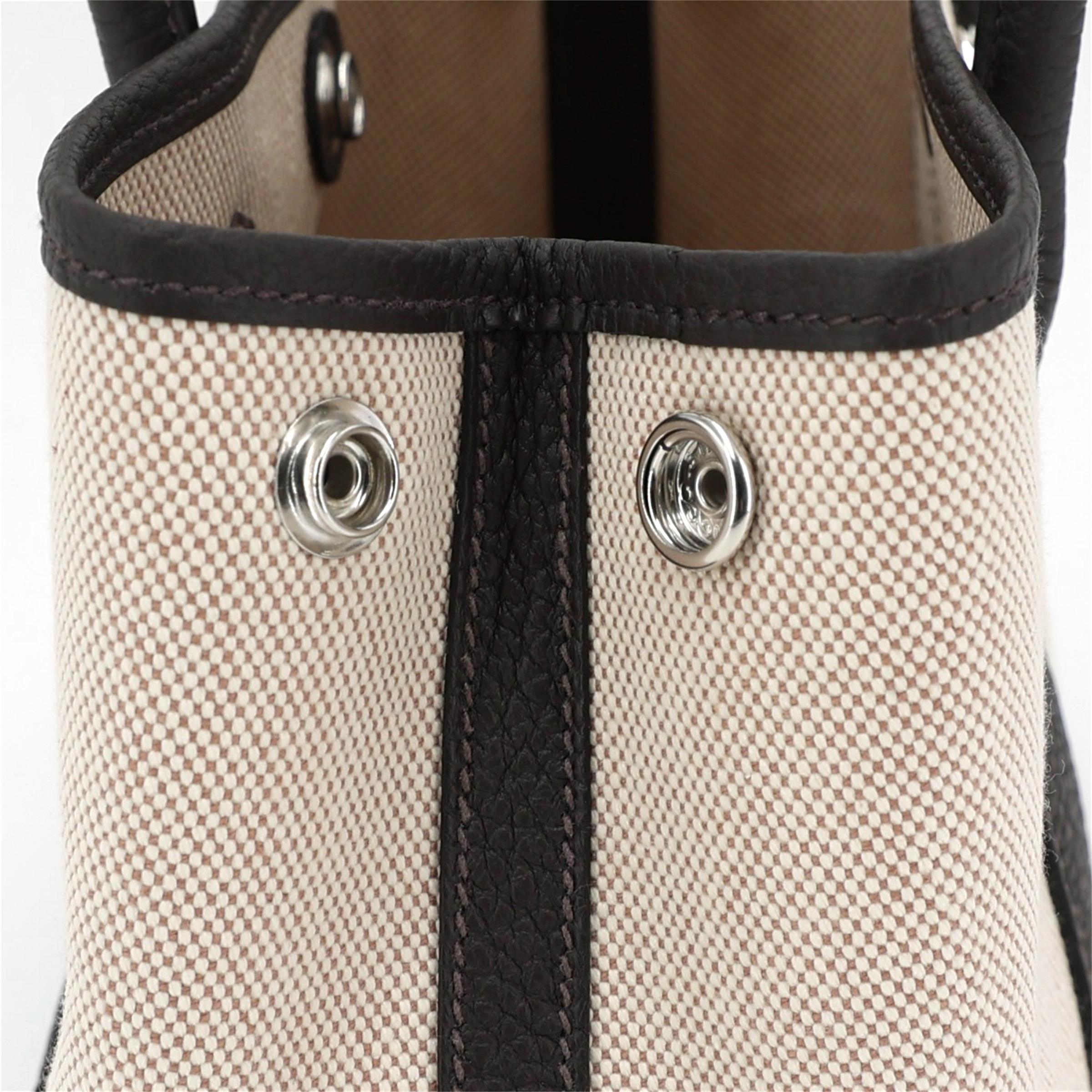 Brand New ( Rank N ) HERMÈS Neo Garden Party 23 Ebene (46) Ecru Beige Negonda Toile H canvas Palladium hardware W (2024) - 10