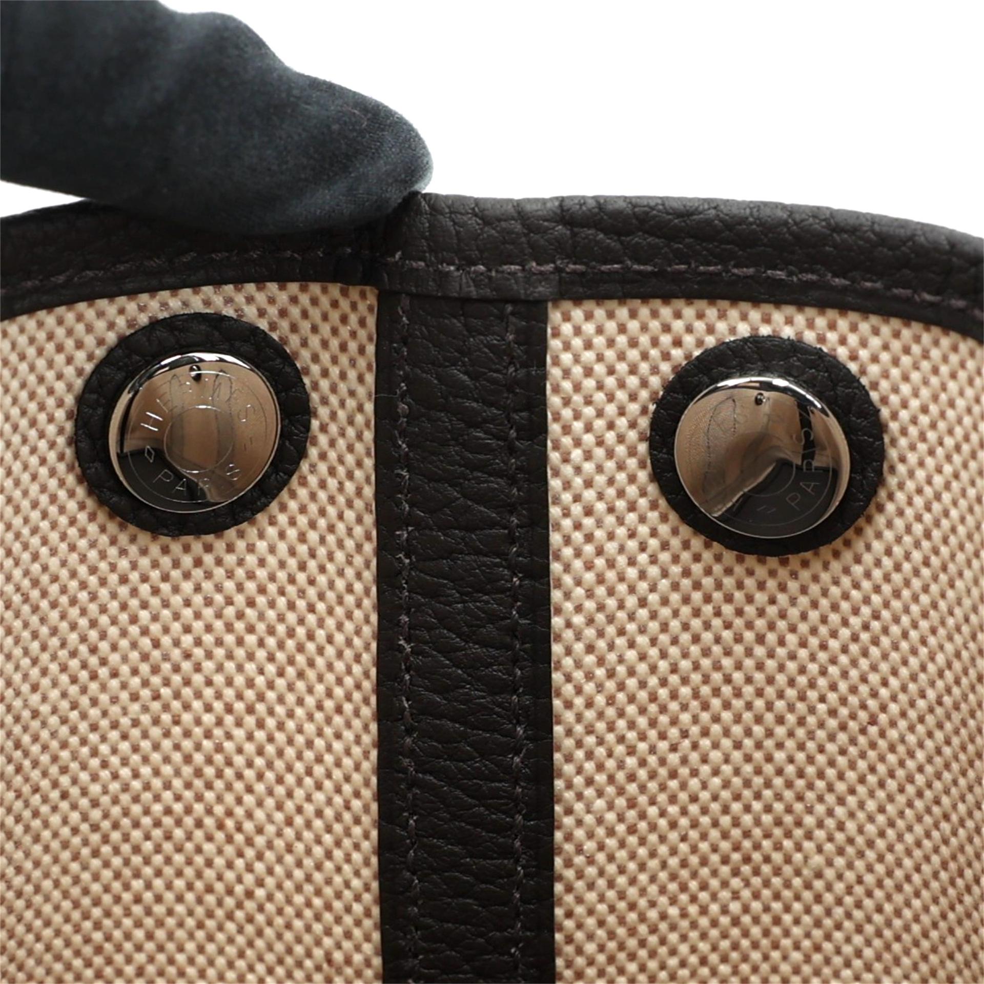 Brand New ( Rank N ) HERMÈS Neo Garden Party 23 Ebene (46) Ecru Beige Negonda Toile H canvas Palladium hardware W (2024) - 11