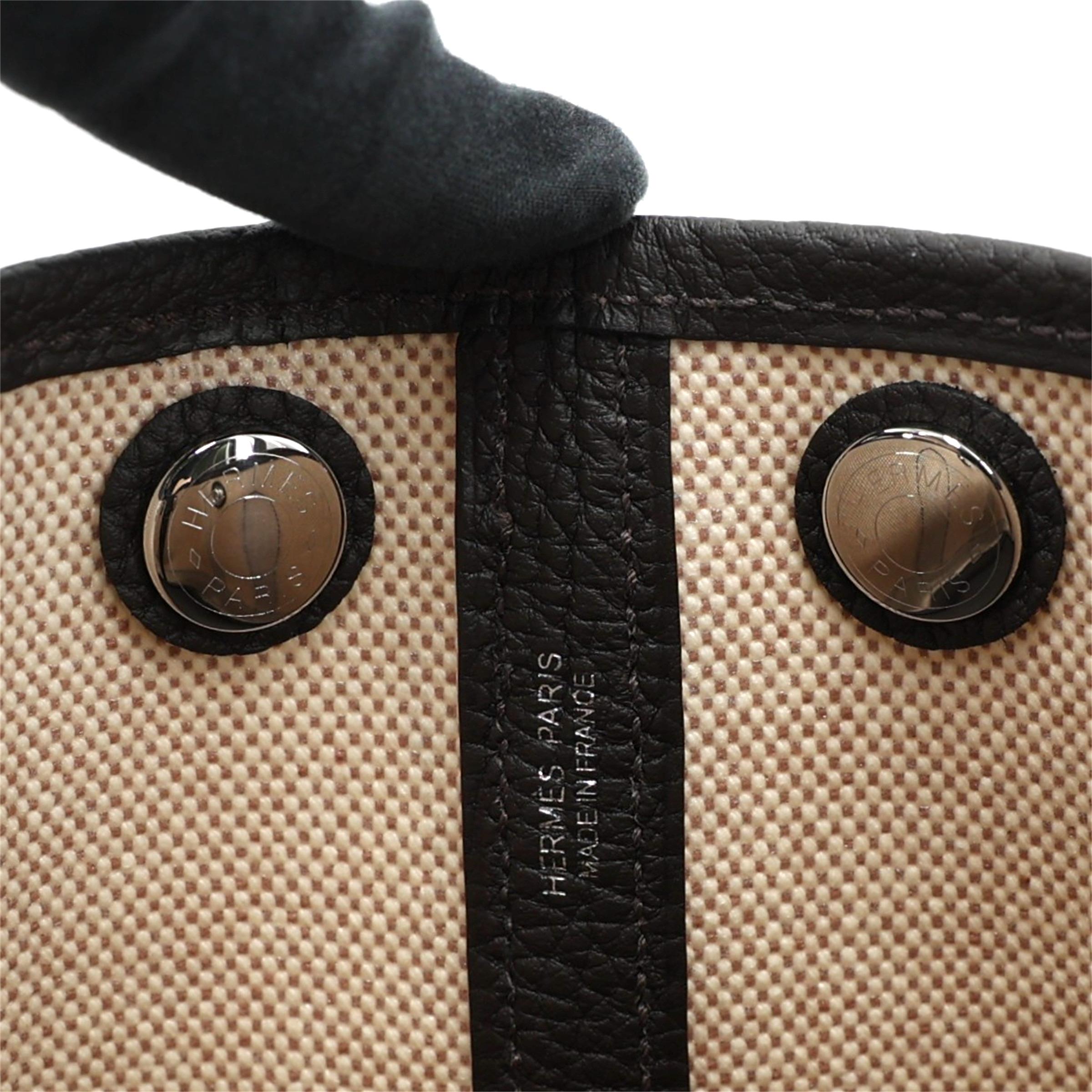 Brand New ( Rank N ) HERMÈS Neo Garden Party 23 Ebene (46) Ecru Beige Negonda Toile H canvas Palladium hardware W (2024) - 12