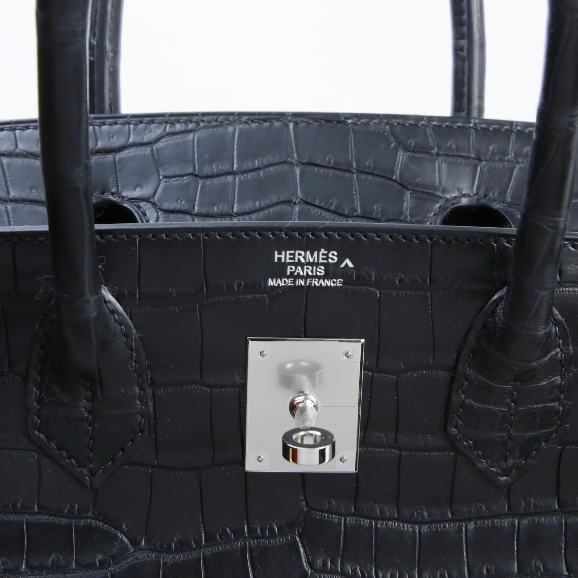 未使用保存品 HERMÈS 愛馬仕 Birkin 30 89 黑色 Noir (Black) ∧ 灣鱷 銀扣 Y刻 2020年 - 9