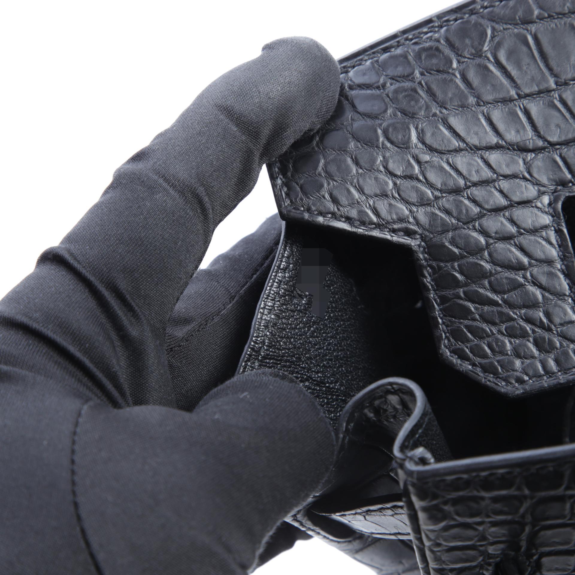 未使用保存品 HERMÈS 愛馬仕 Birkin 30 89 黑色 Noir (Black) ∧ 灣鱷 銀扣 Y刻 2020年 - 13