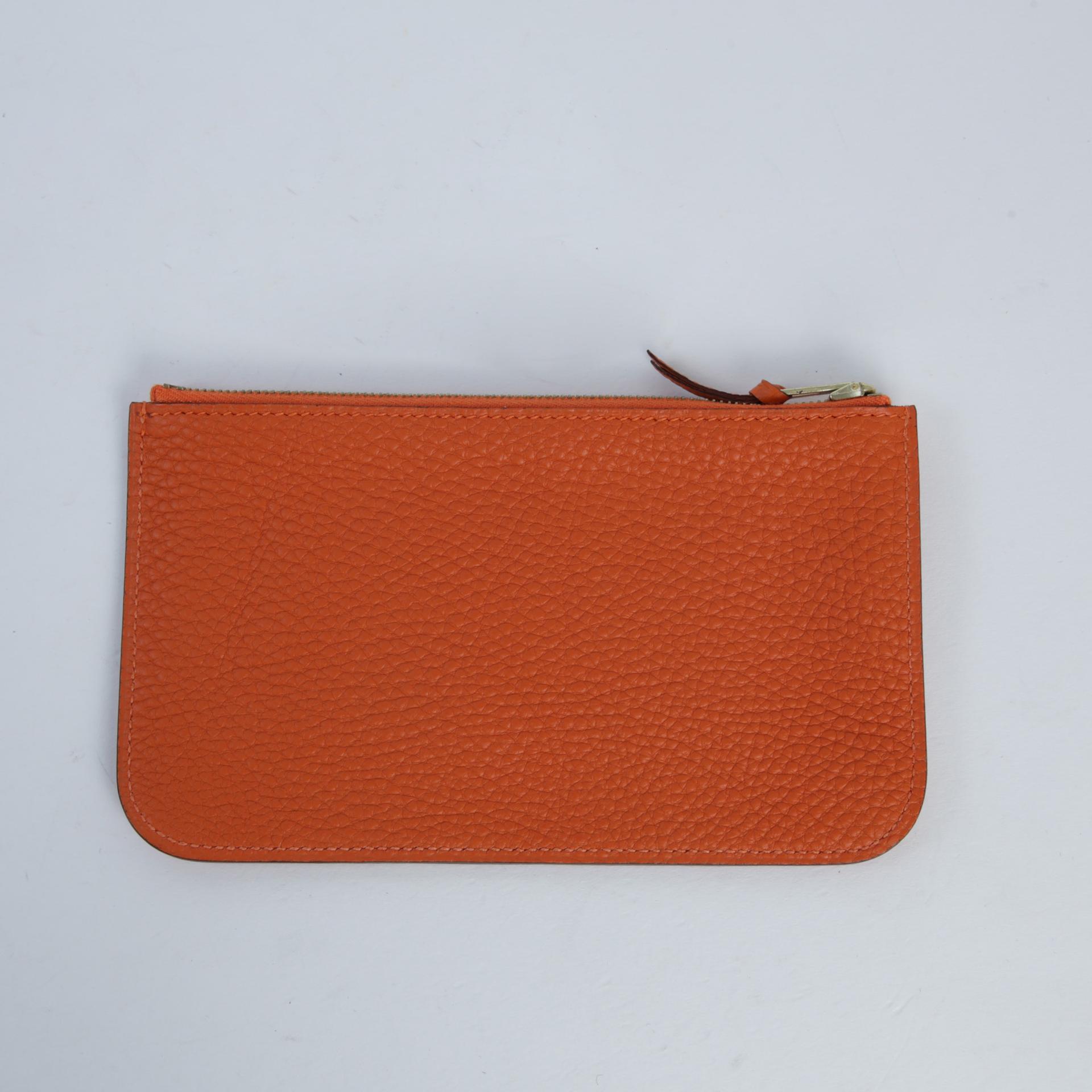 SA超美品 HERMÈS 愛馬仕 Dogon 錢包 GM 橙色 Togo皮 金扣 □H刻 2004年 - 12