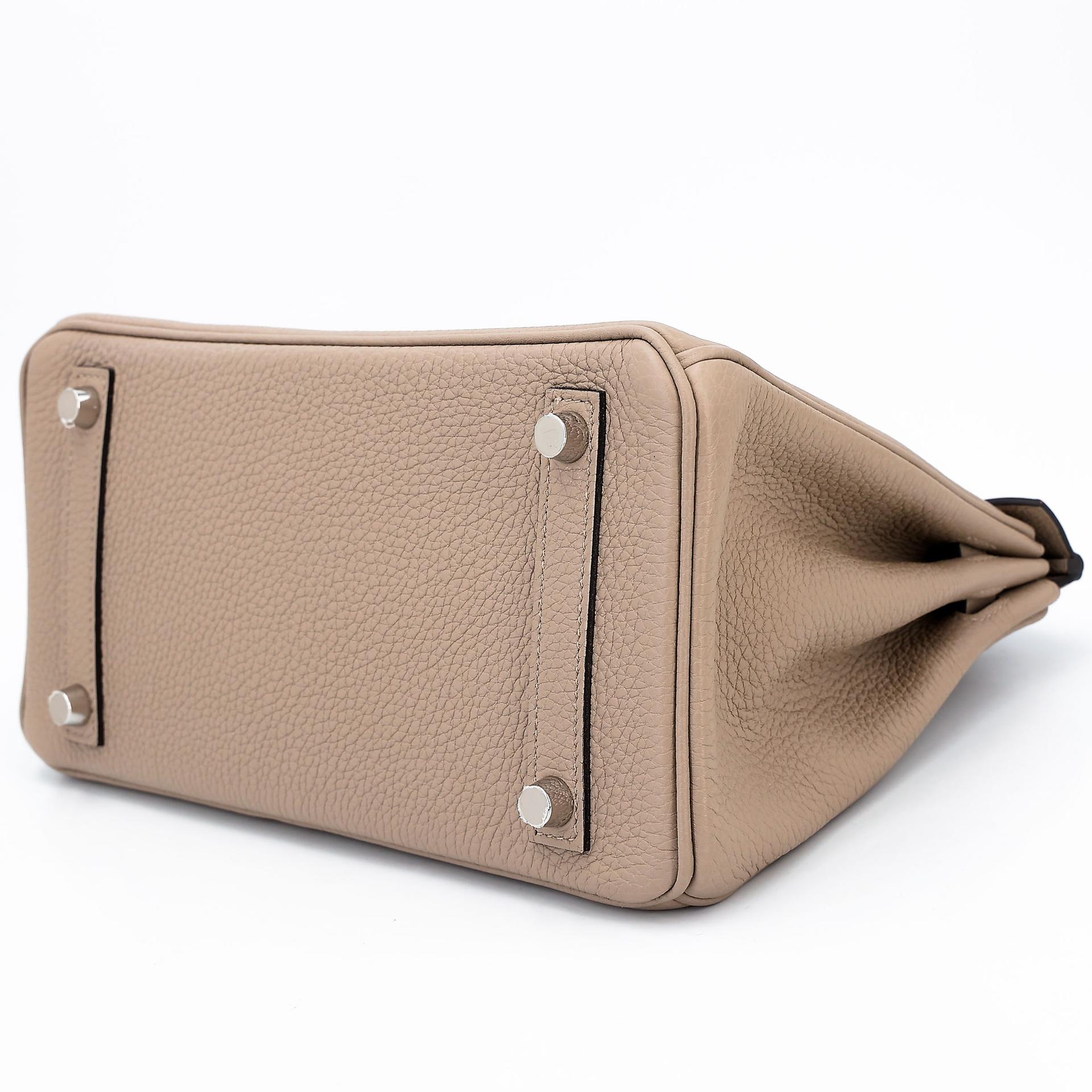 Excellent ( Rank SA ) HERMÈS Birkin 25 Gris Tourterelle (81) Togo Palladium hardware U (2022) - 4