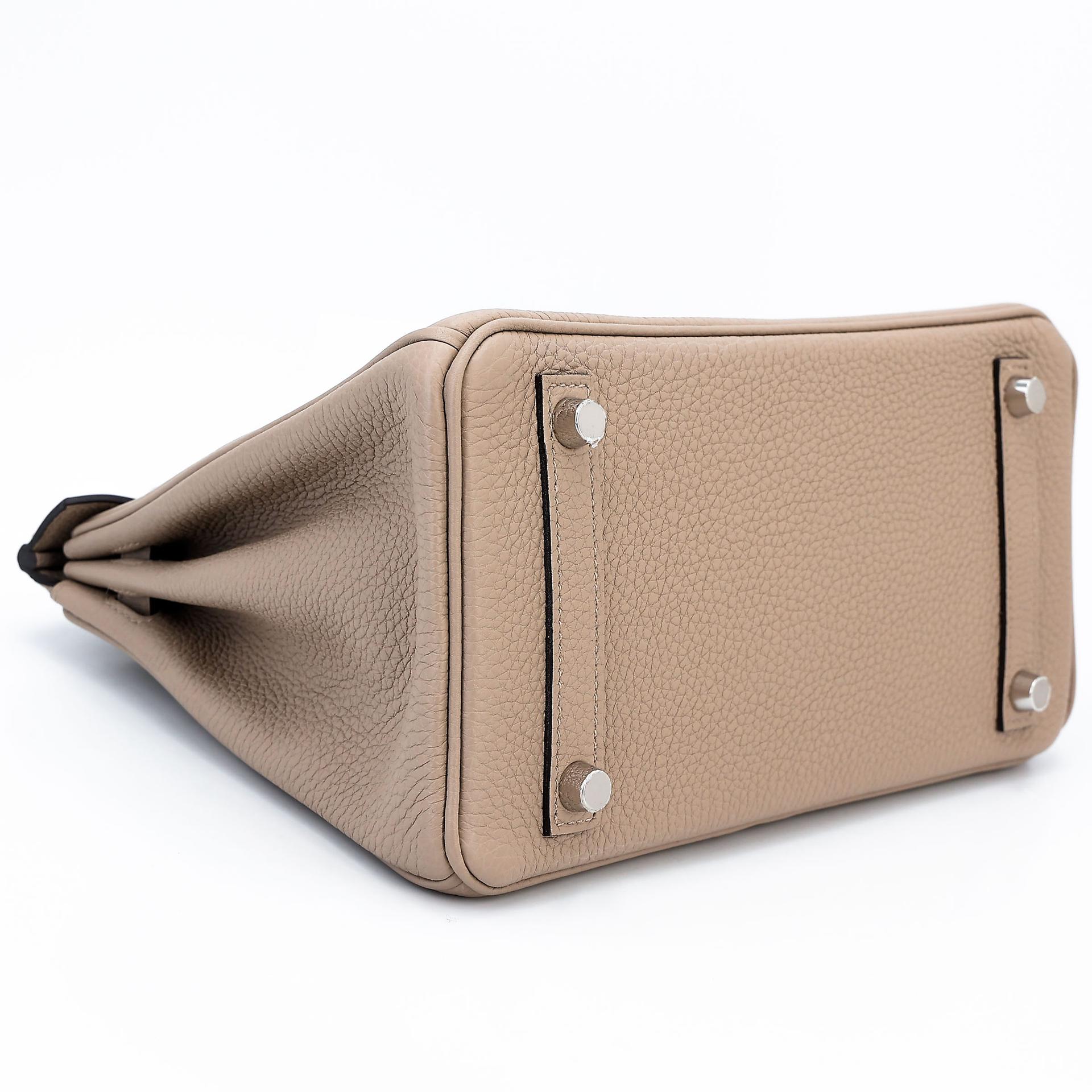 Excellent ( Rank SA ) HERMÈS Birkin 25 Gris Tourterelle (81) Togo Palladium hardware U (2022) - 5