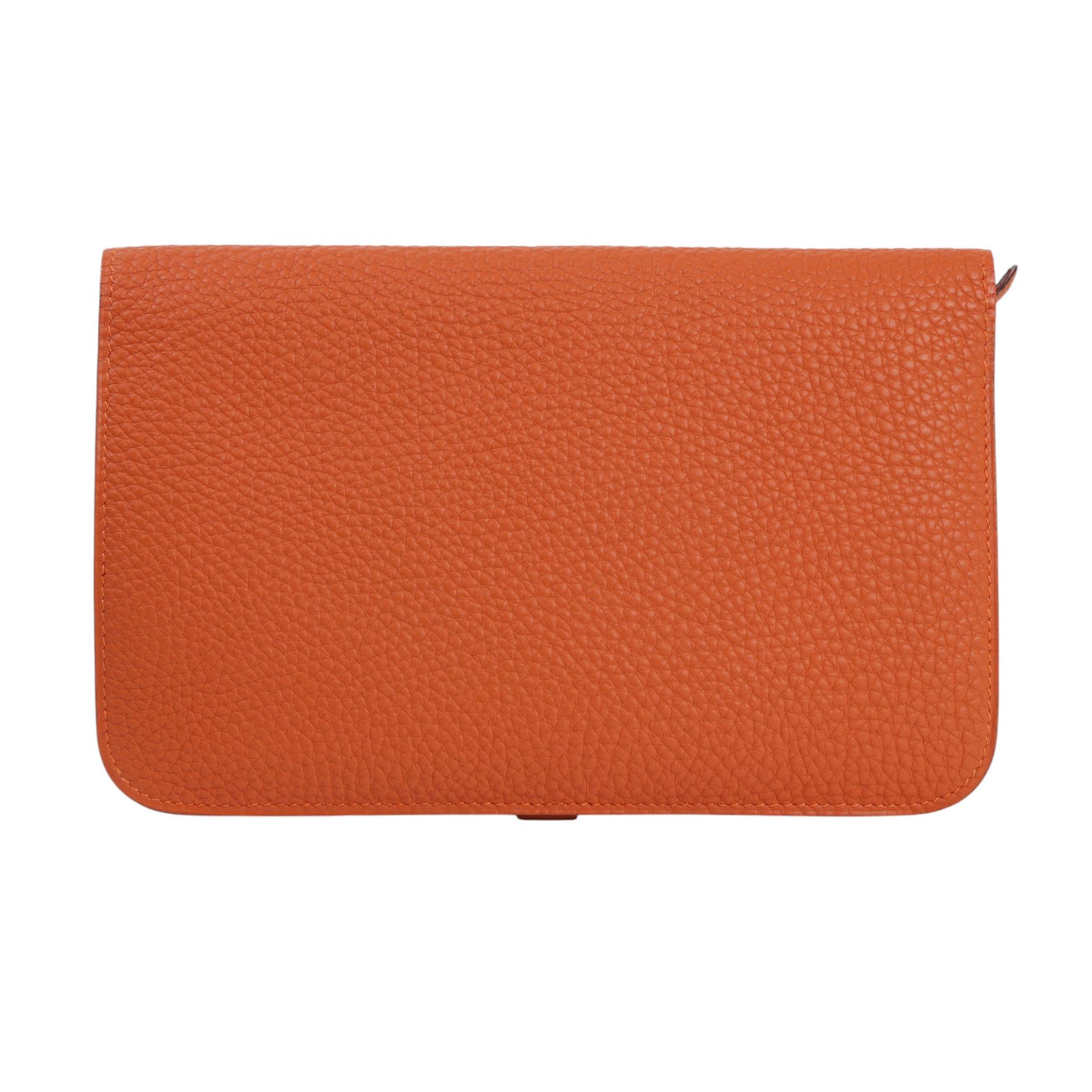 SA超美品 HERMÈS 愛馬仕 Dogon 錢包 GM 橙色 Togo皮 金扣 □H刻 2004年 - 2