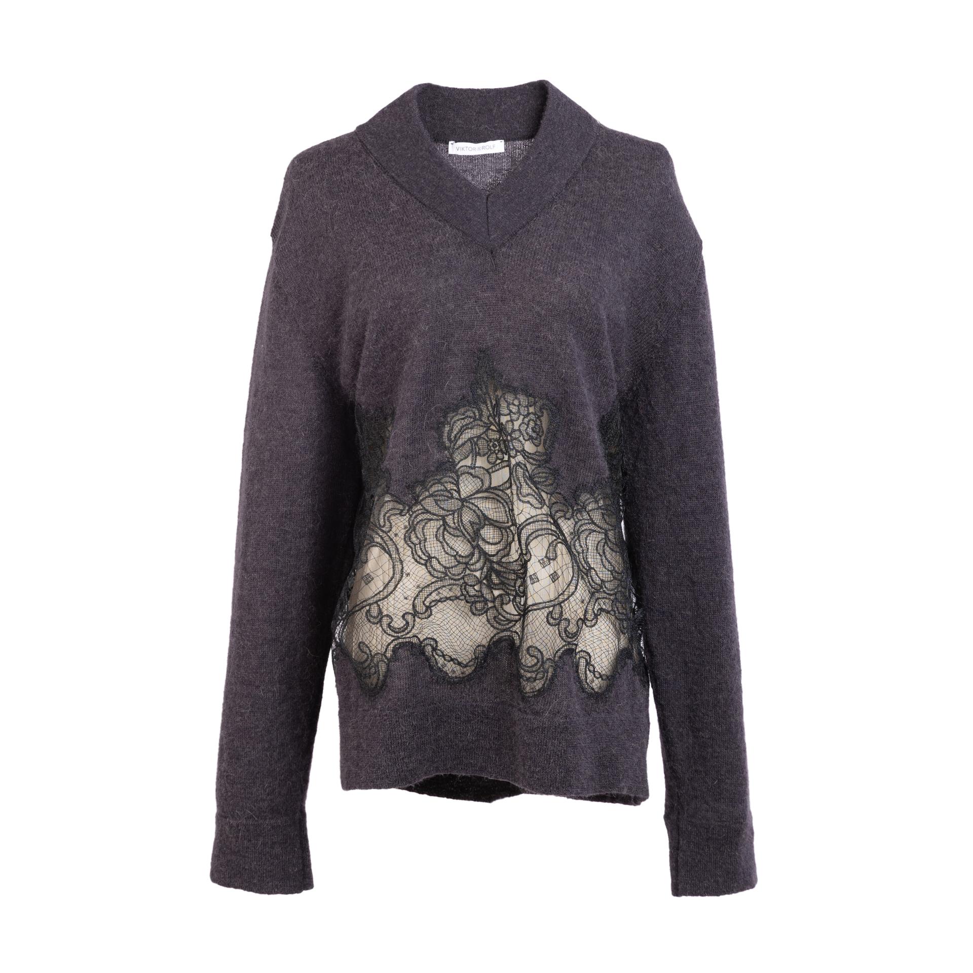 Unused ( Rank NS )VIKTOR & ROLF Graceful Haute Fantaisie Sweater Charcoal - 3