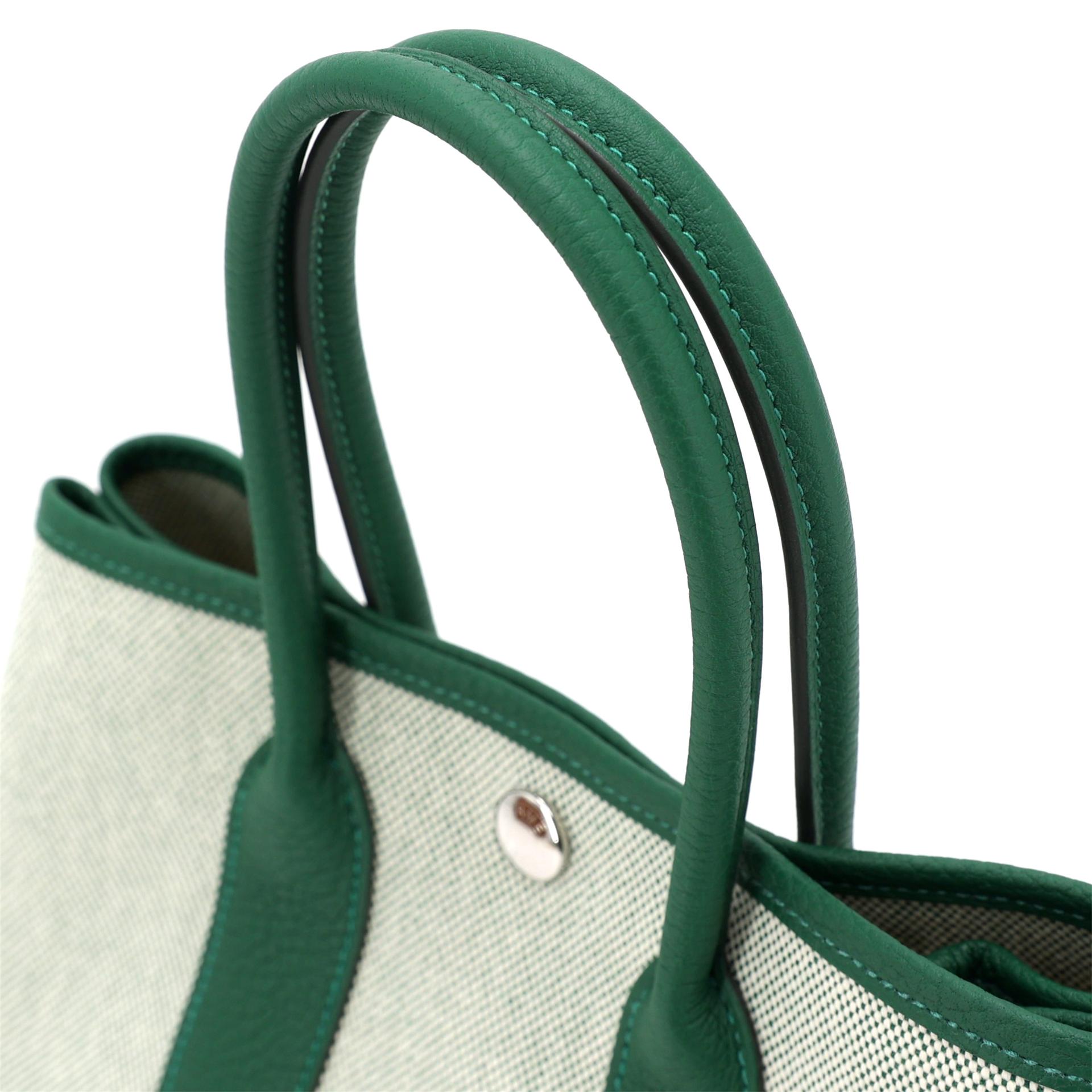 全新 HERMÈS 爱马仕 Neo Garden 23 65 Vert Moyen 宝石绿 Ecru色 Negonda皮 银扣 K刻 2025年 - 3
