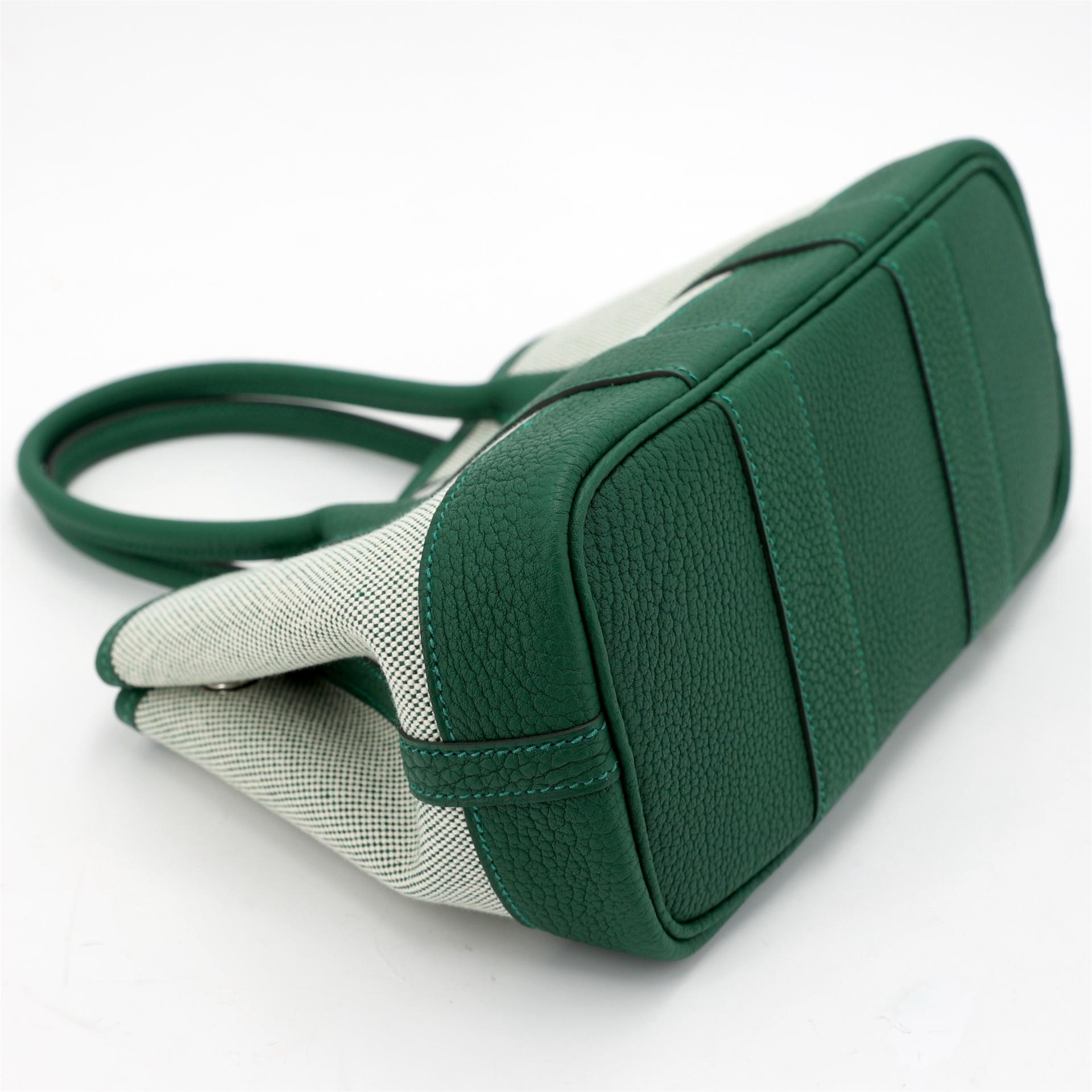 全新 HERMÈS 爱马仕 Neo Garden 23 65 Vert Moyen 宝石绿 Ecru色 Negonda皮 银扣 K刻 2025年 - 4