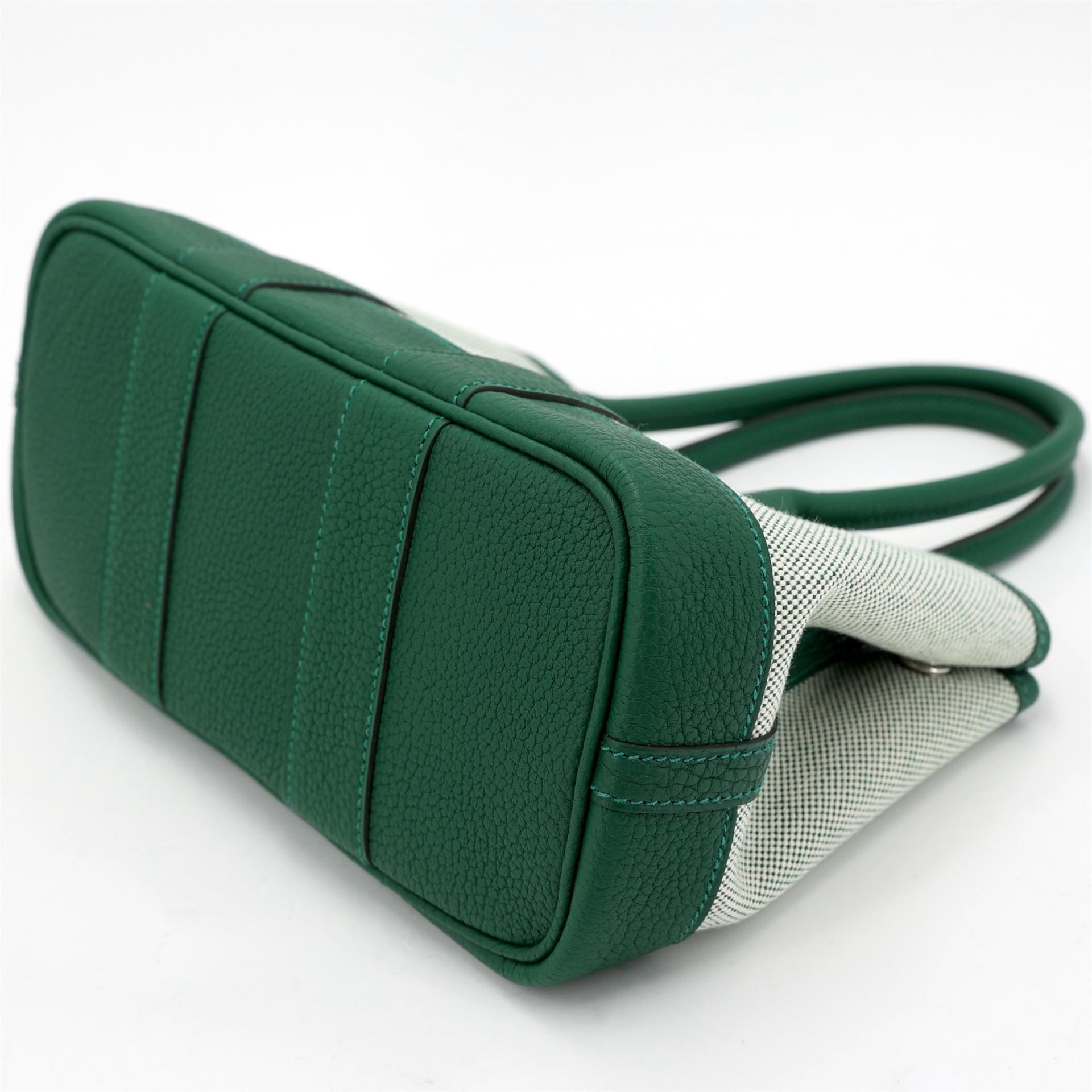 全新 HERMÈS 爱马仕 Neo Garden 23 65 Vert Moyen 宝石绿 Ecru色 Negonda皮 银扣 K刻 2025年 - 5