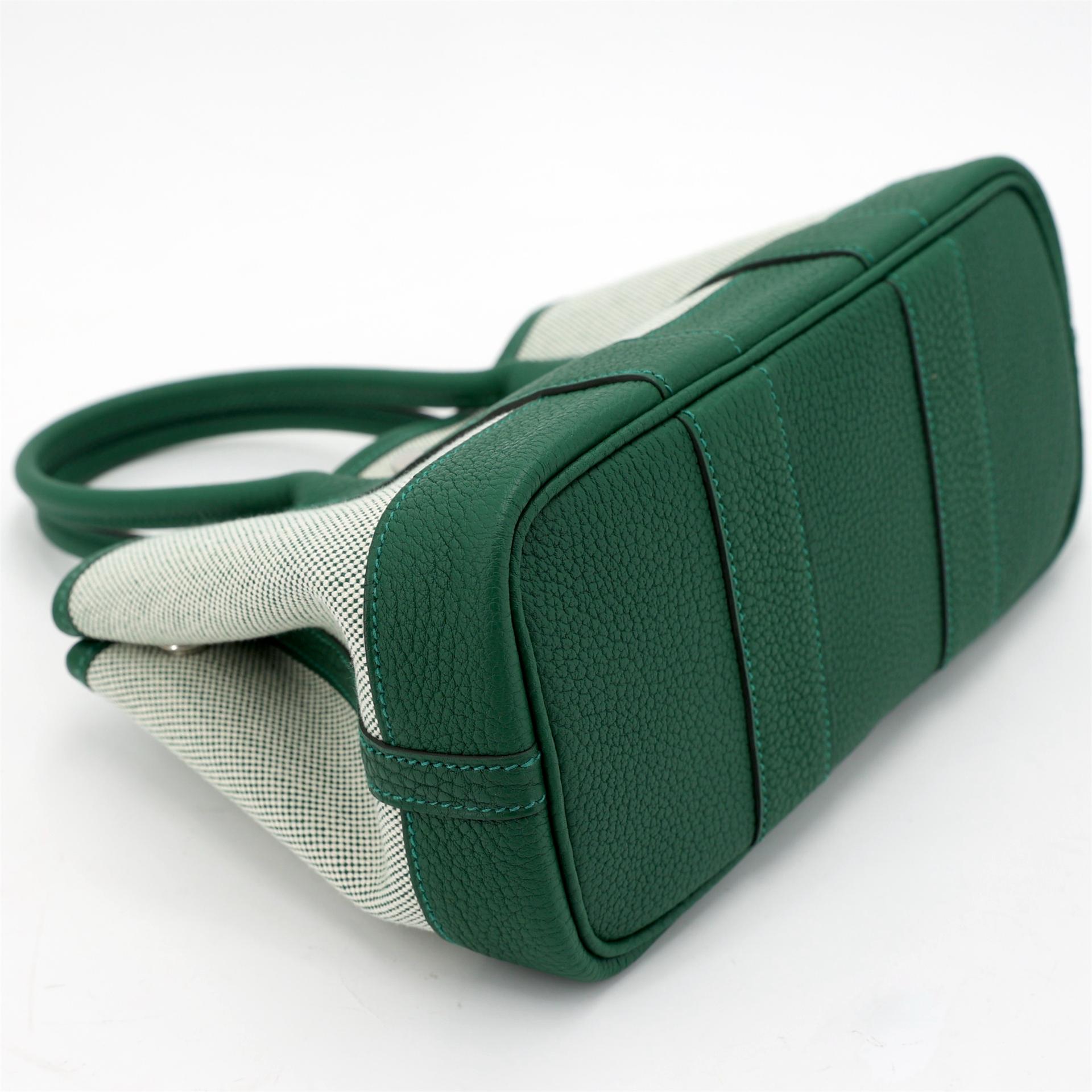 全新 HERMÈS 爱马仕 Neo Garden 23 65 Vert Moyen 宝石绿 Ecru色 Negonda皮 银扣 K刻 2025年 - 6