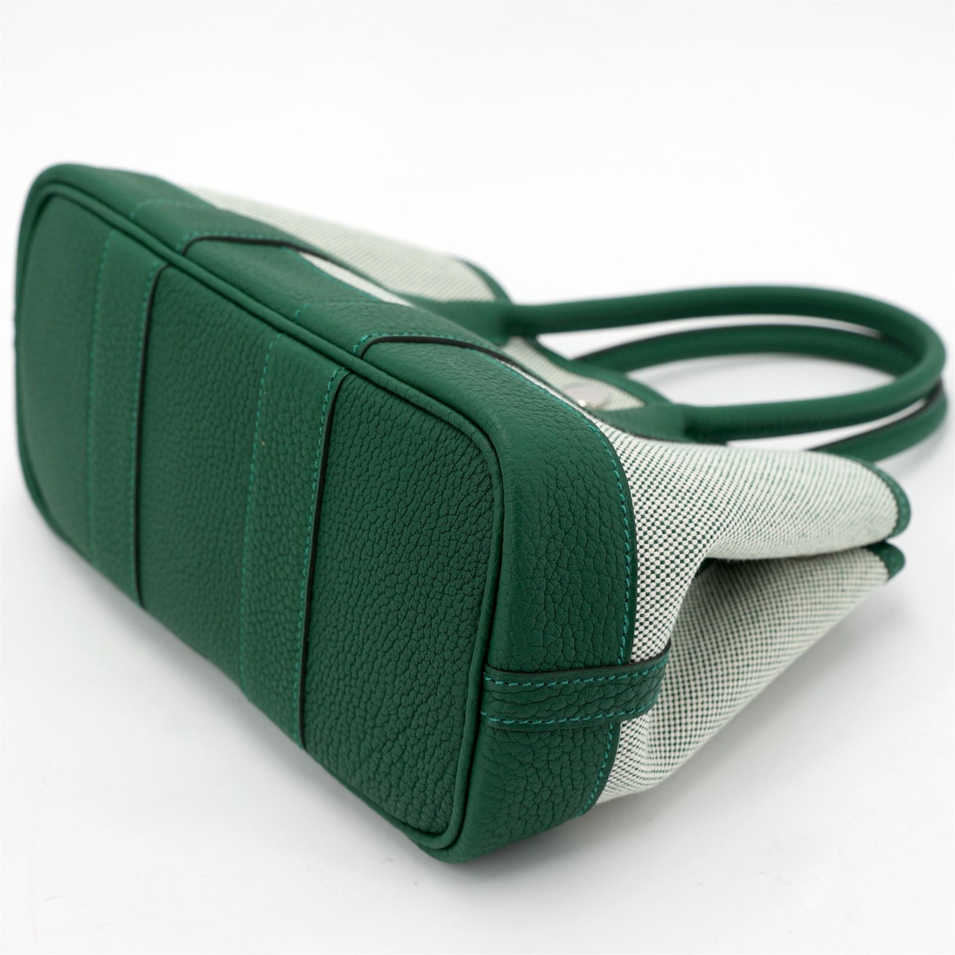 全新 HERMÈS 爱马仕 Neo Garden 23 65 Vert Moyen 宝石绿 Ecru色 Negonda皮 银扣 K刻 2025年 - 7