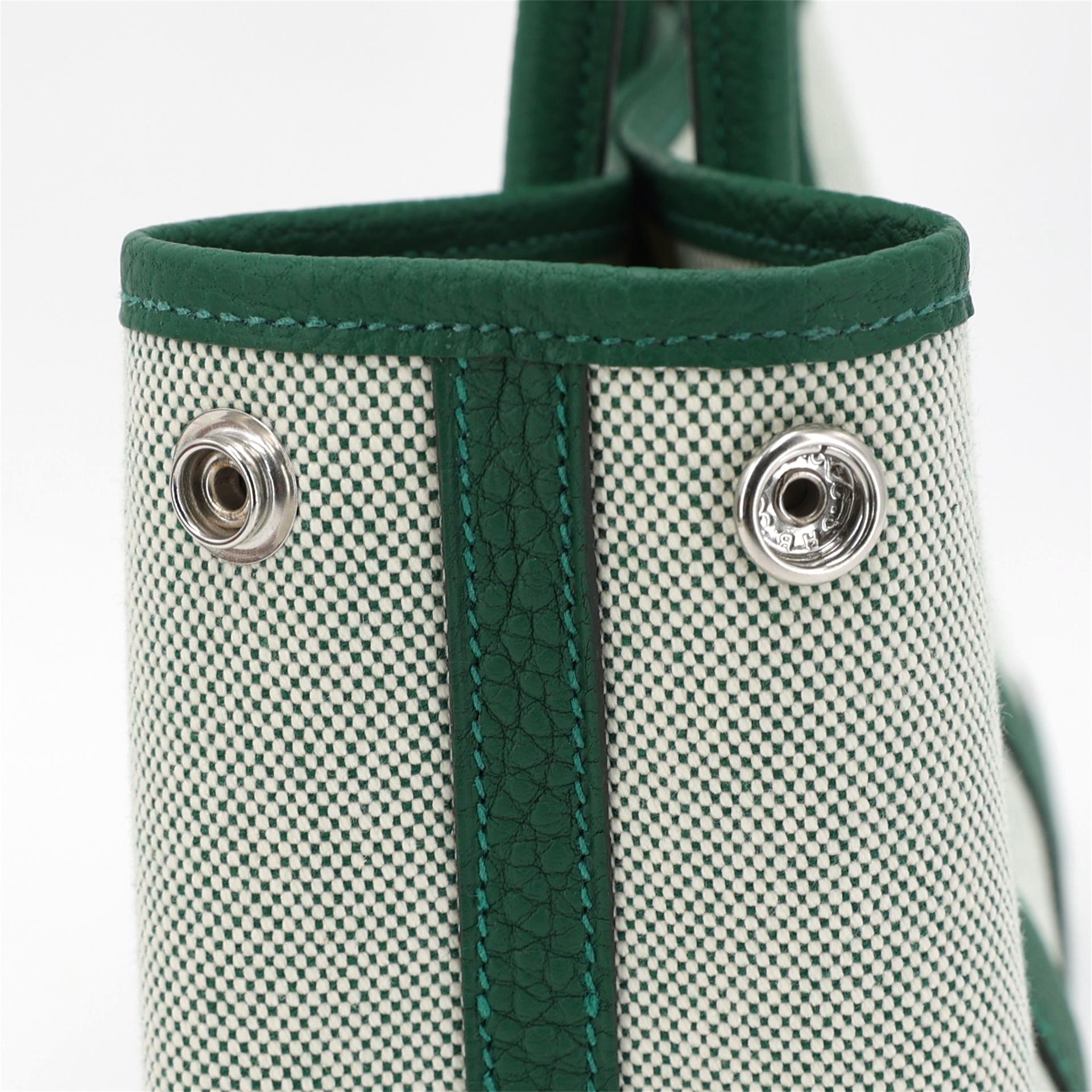 全新 HERMÈS 爱马仕 Neo Garden 23 65 Vert Moyen 宝石绿 Ecru色 Negonda皮 银扣 K刻 2025年 - 10