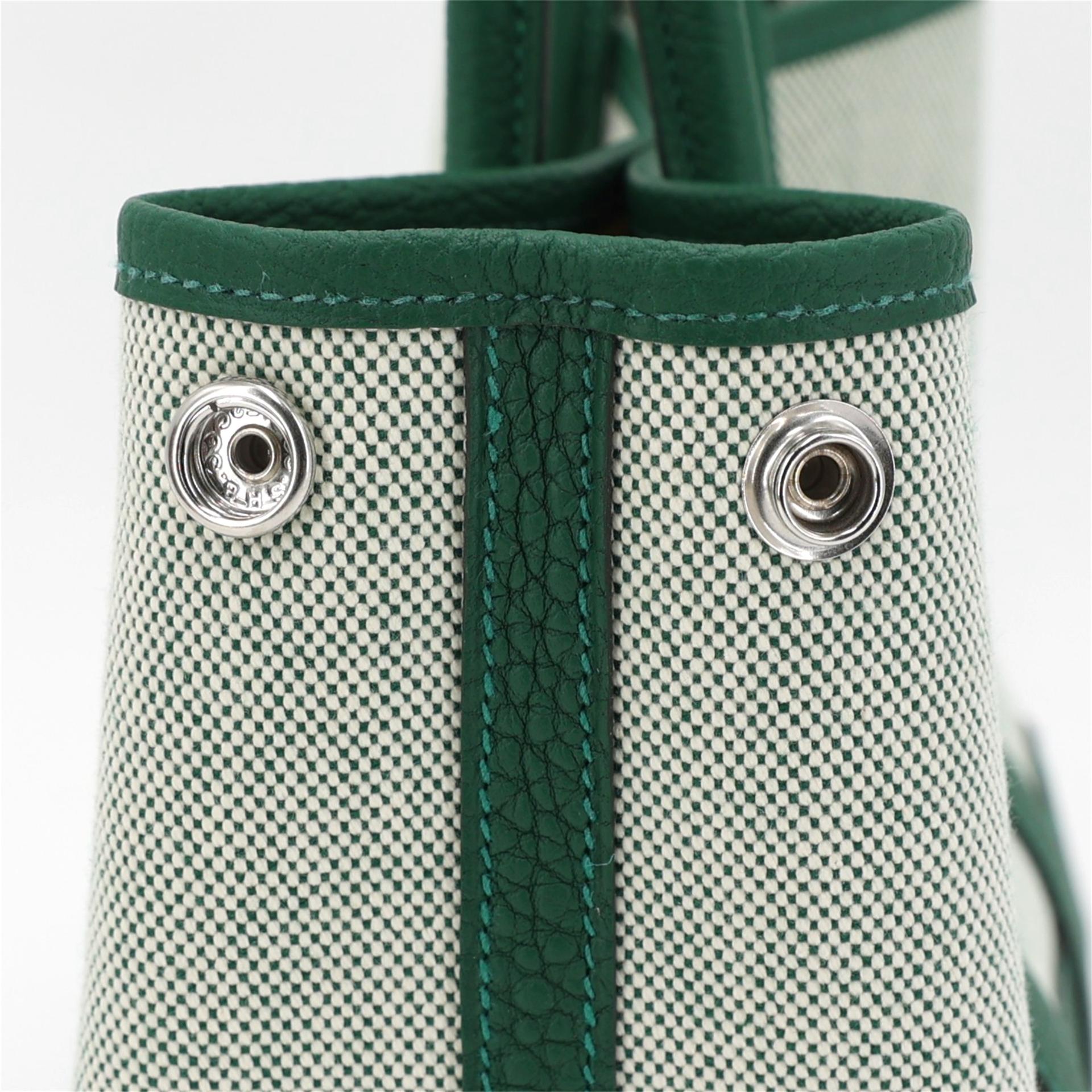 全新 HERMÈS 爱马仕 Neo Garden 23 65 Vert Moyen 宝石绿 Ecru色 Negonda皮 银扣 K刻 2025年 - 11